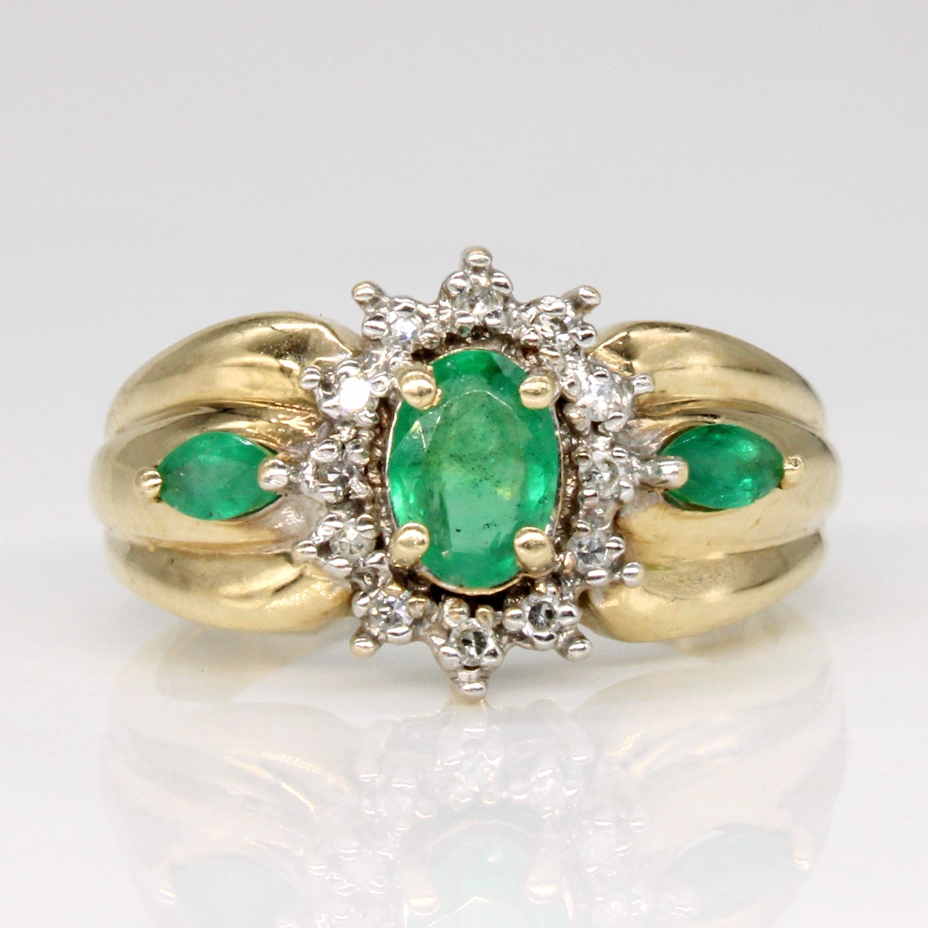 Emerald & Diamond Ring | 0.45ctw, 0.06ctw | SZ 5.25 |