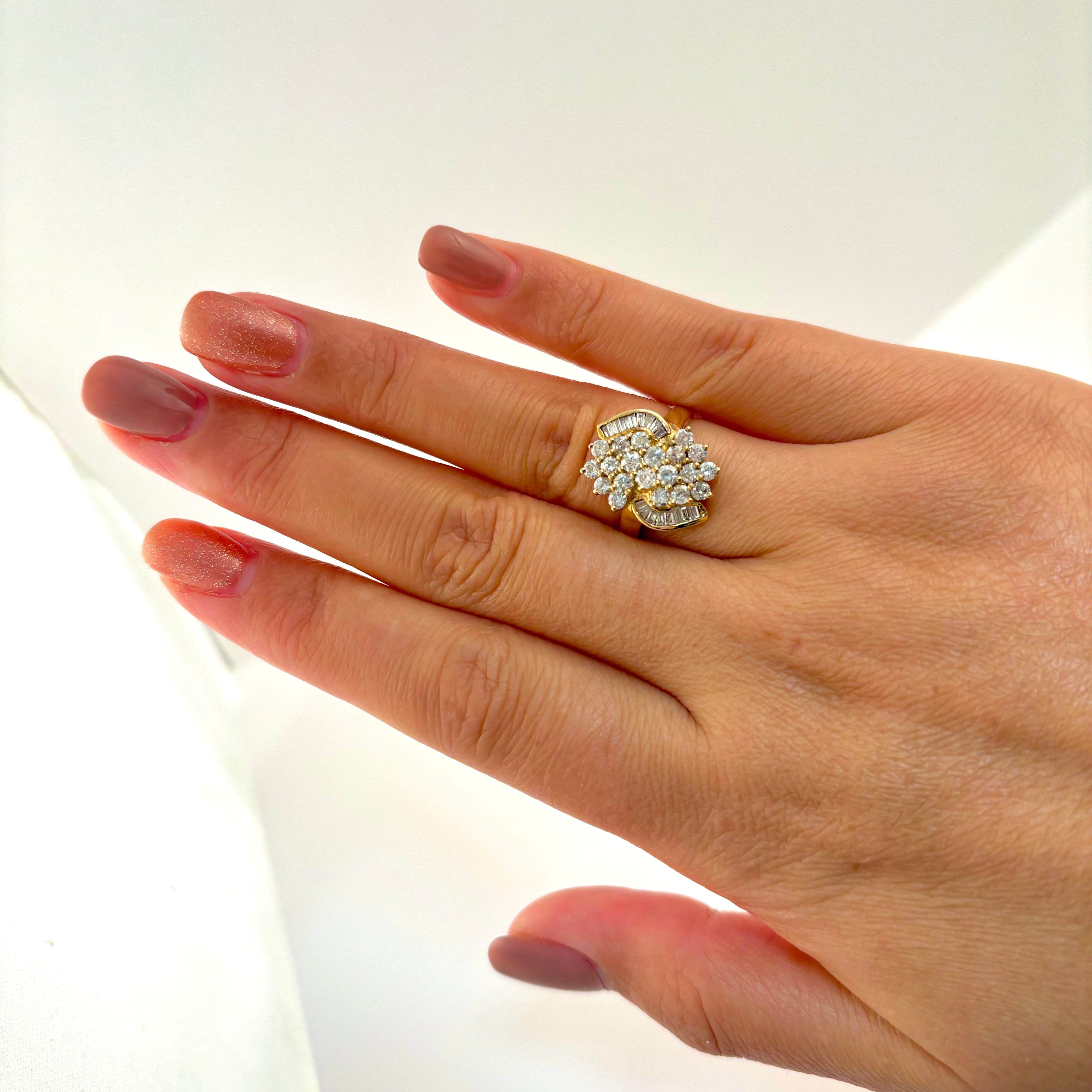 14k Yellow Gold Diamond Ring | 1.30ctw | Sz 7