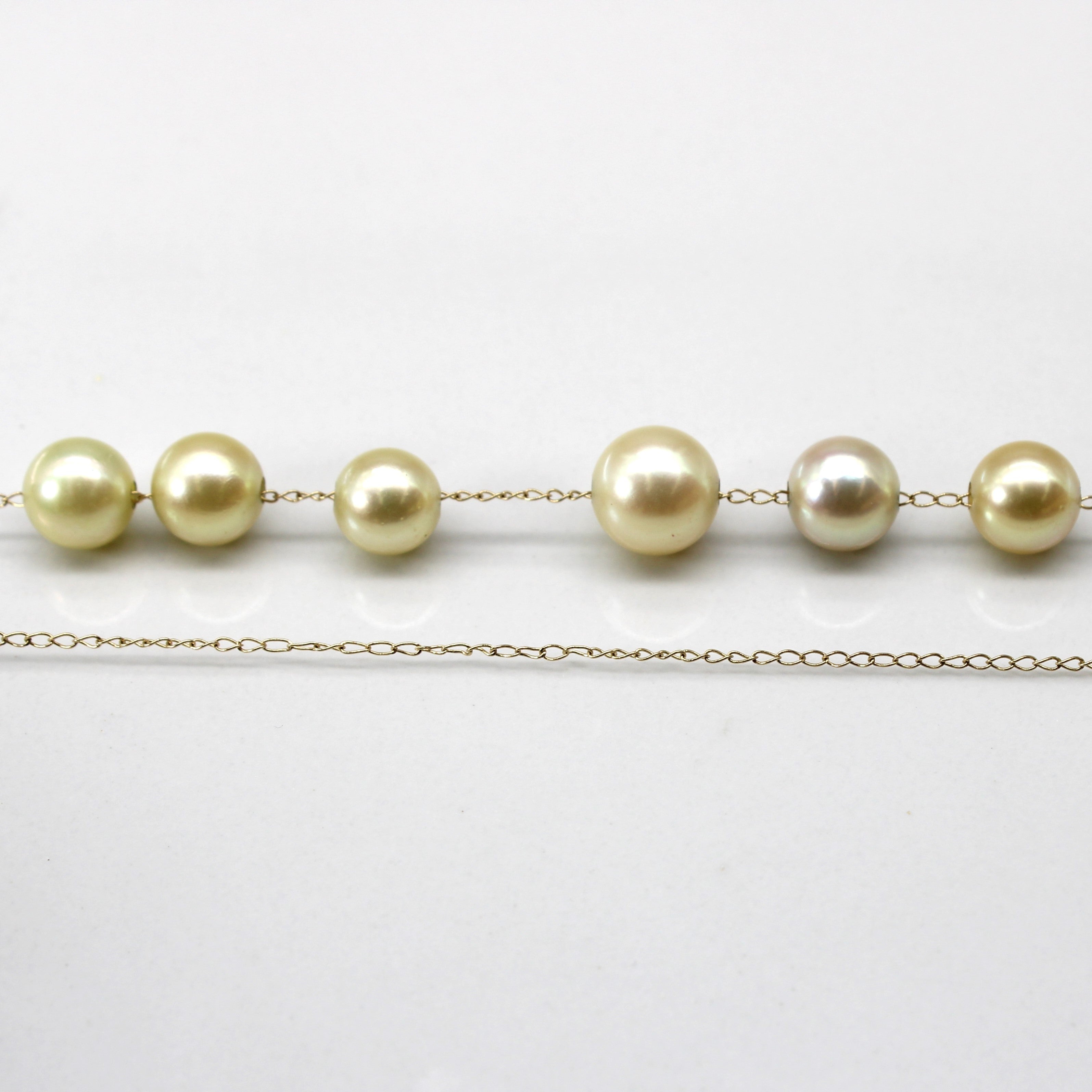 Pearl Gold Necklace | 16"|