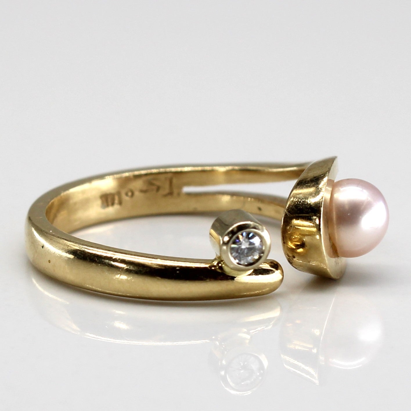Pearl & Diamond Wrap Ring | 0.04ct | SZ 6 |