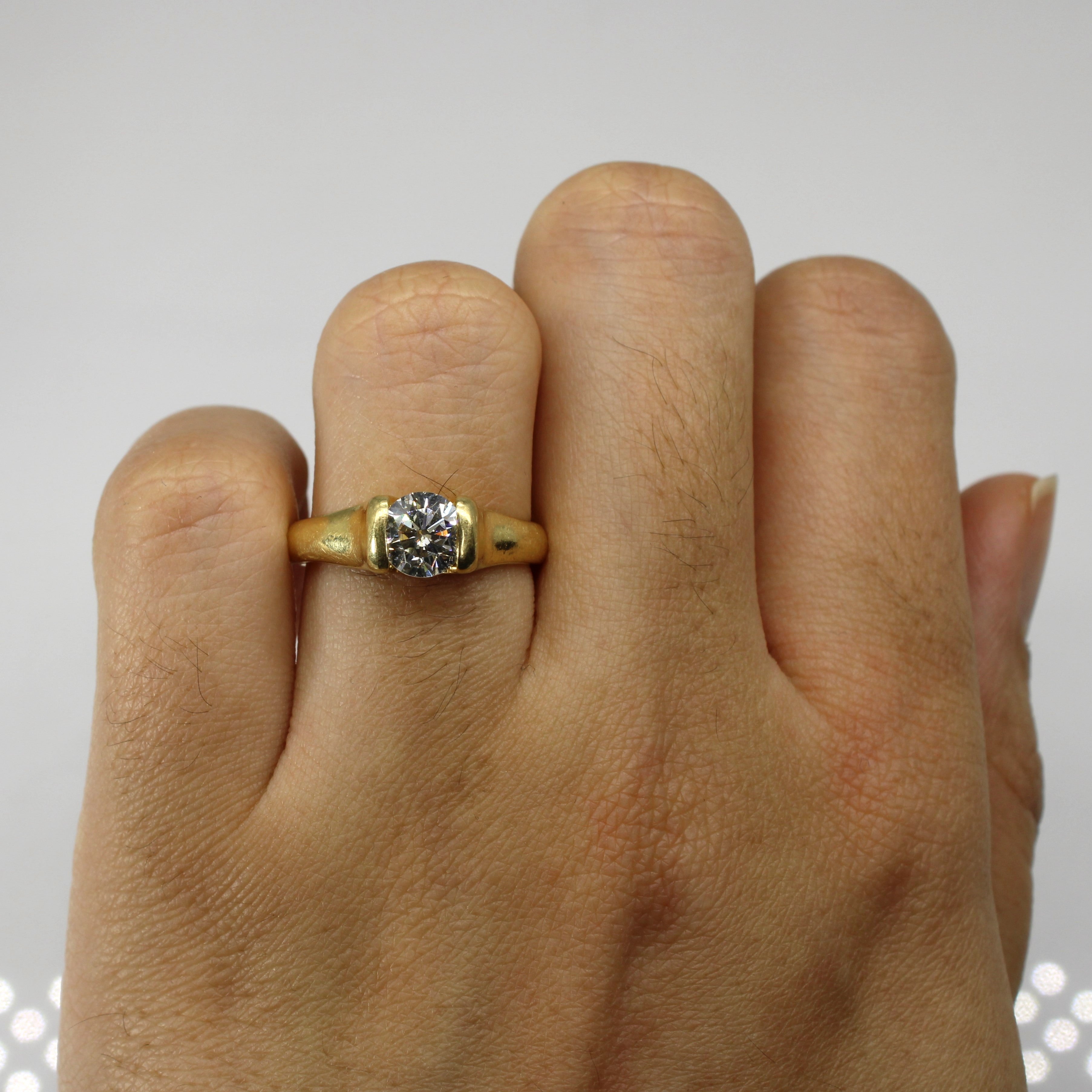 Tension Set Solitaire Diamond Engagement Ring | 0.90ct SI2 G/H| SZ 6 |