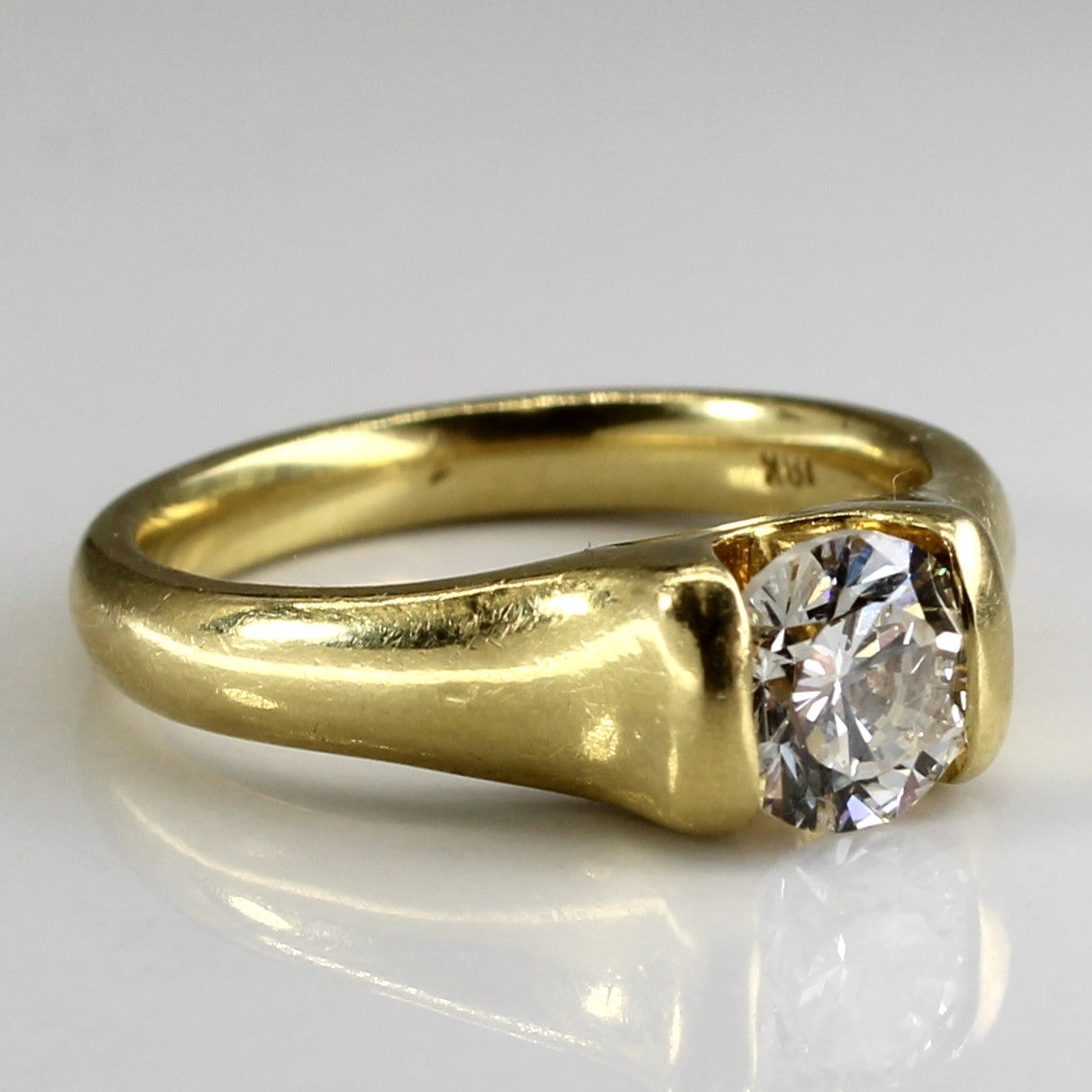 Tension Set Solitaire Diamond Engagement Ring | 0.90ct SI2 G/H| SZ 6 |