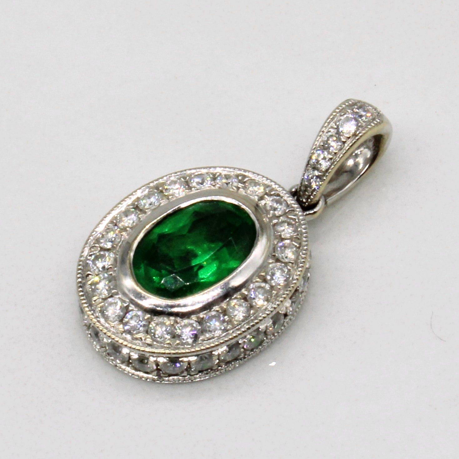 Tsavorite Garnet & Diamond Earrings & Pendant Set | 1.75ctw, 1.00ctw |