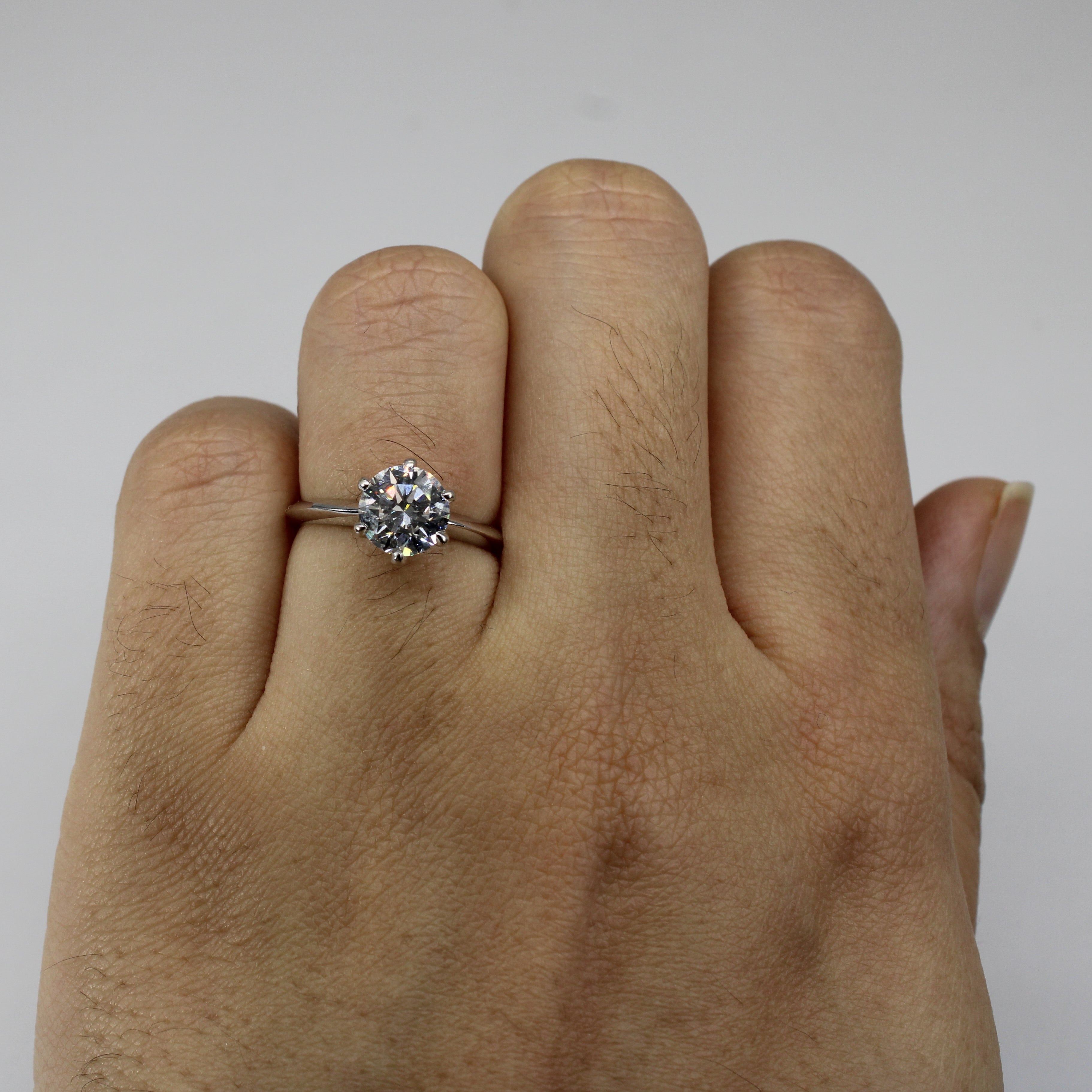 Solitaire Diamond Engagement 18k Ring | 1.22ct VS1 F | SZ 4 |