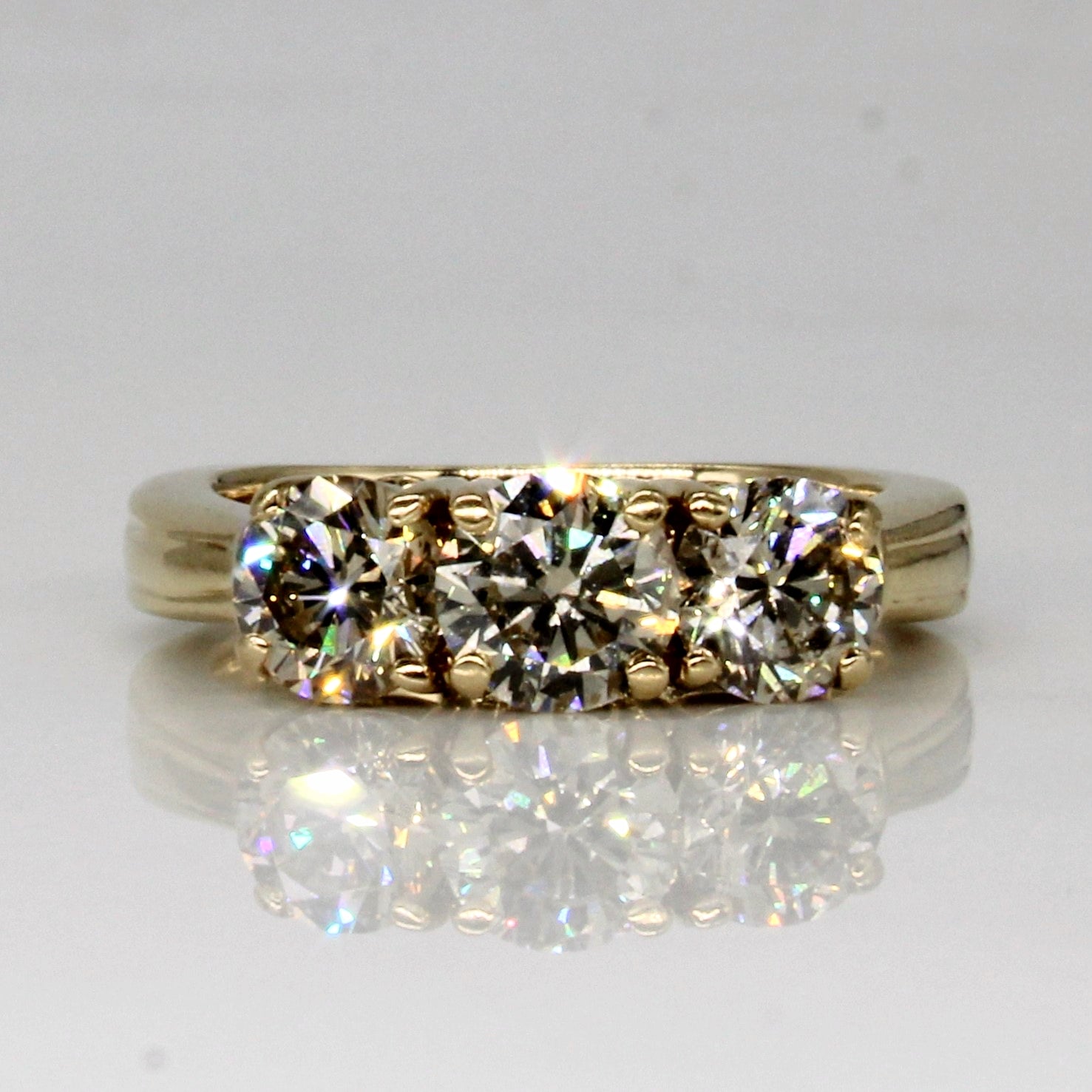 Three Stone Diamond Engagement Ring | 1.56ctw | SZ 4.75 |