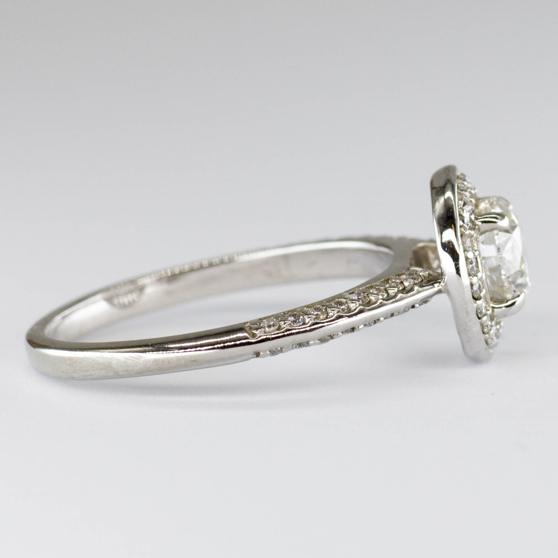 GIA Certified Halo Diamond Engagement Ring | 1.00ctw | SI2 I XXX | SZ 6.5 |