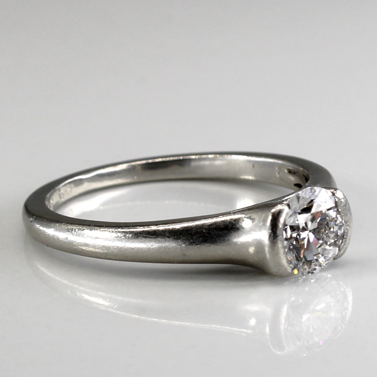 Semi Bezel Solitaire Diamond Engagement Ring | 0.70ct VS2 E | SZ 7.25 |