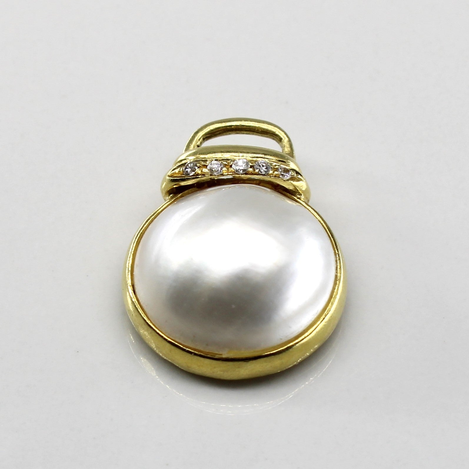 Bezel Set Pearl & Diamond Pendant | 0.05ctw |