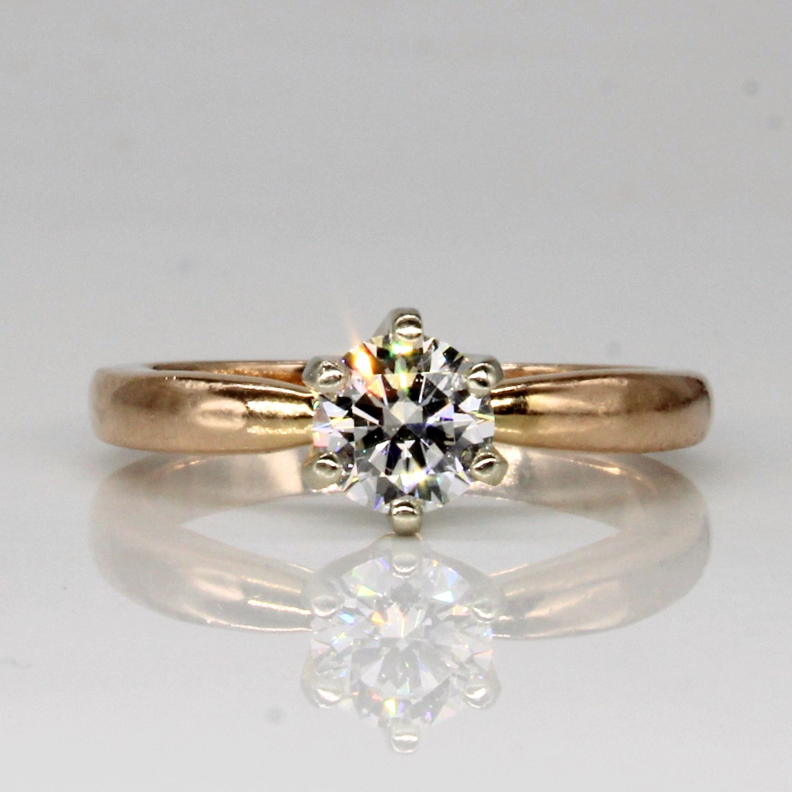 GIA Certified Six Prong Solitaire Diamond Engagement Ring | 0.65ct VS1 G Ex | SZ 6.25 |