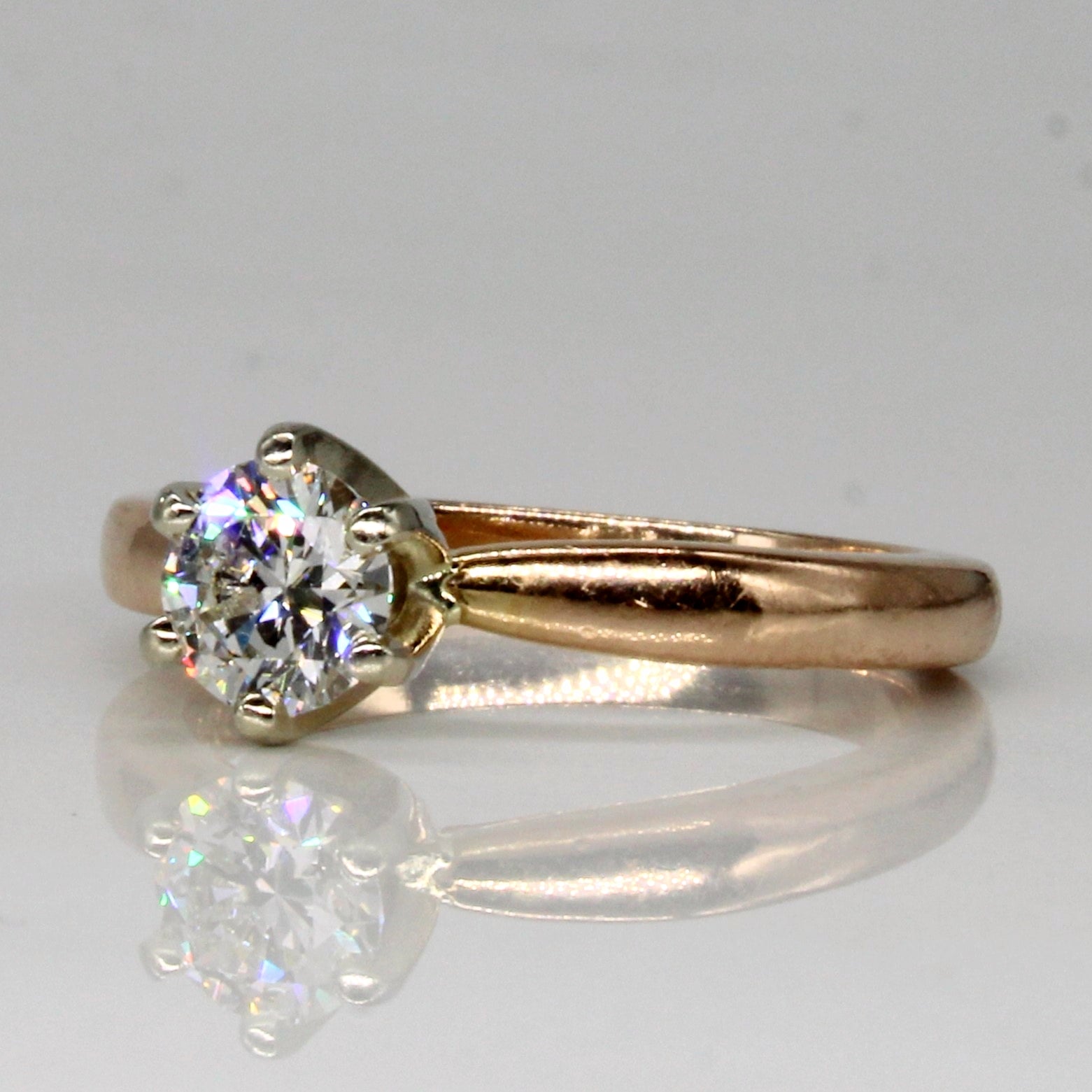 GIA Certified Six Prong Solitaire Diamond Engagement Ring | 0.65ct VS1 G Ex | SZ 6.25 |