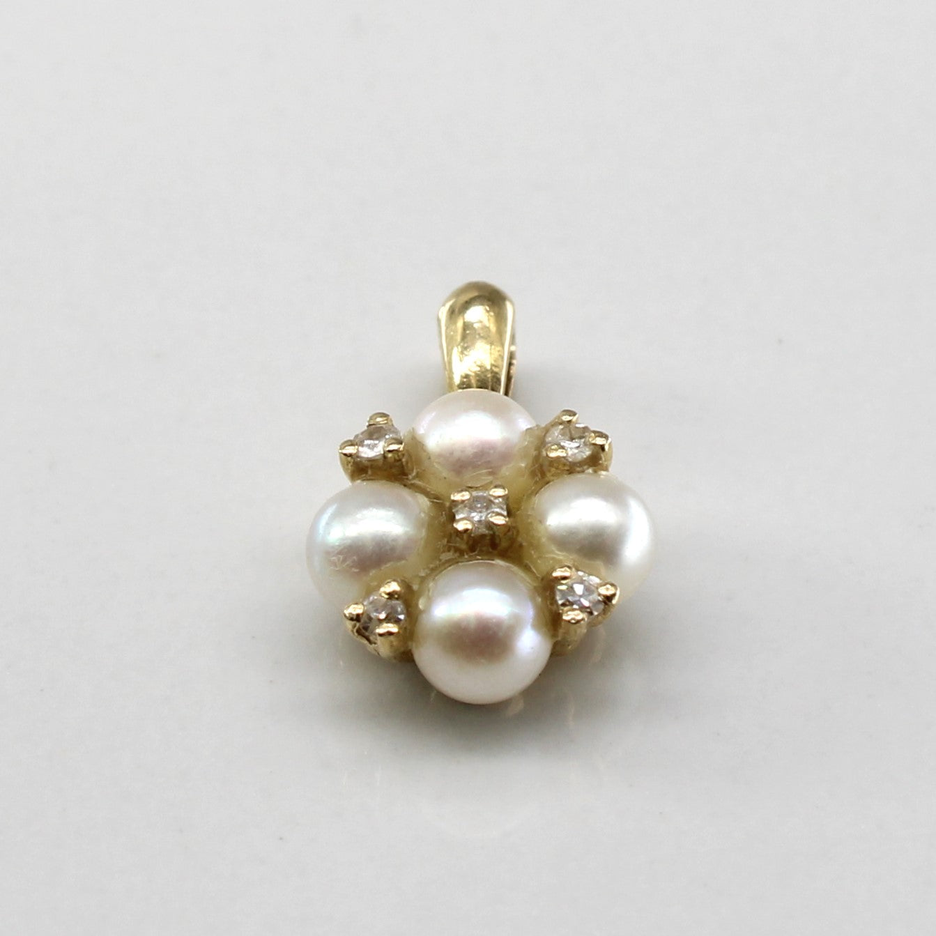 Cluster Pearl & Diamond Pendant | 0.05ctw |