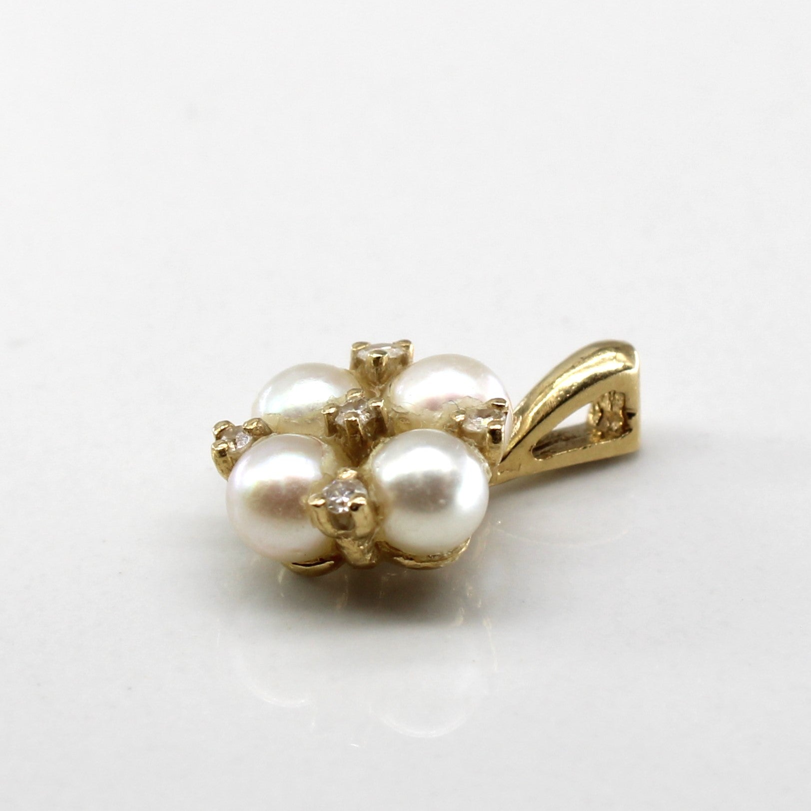 Cluster Pearl & Diamond Pendant | 0.05ctw |