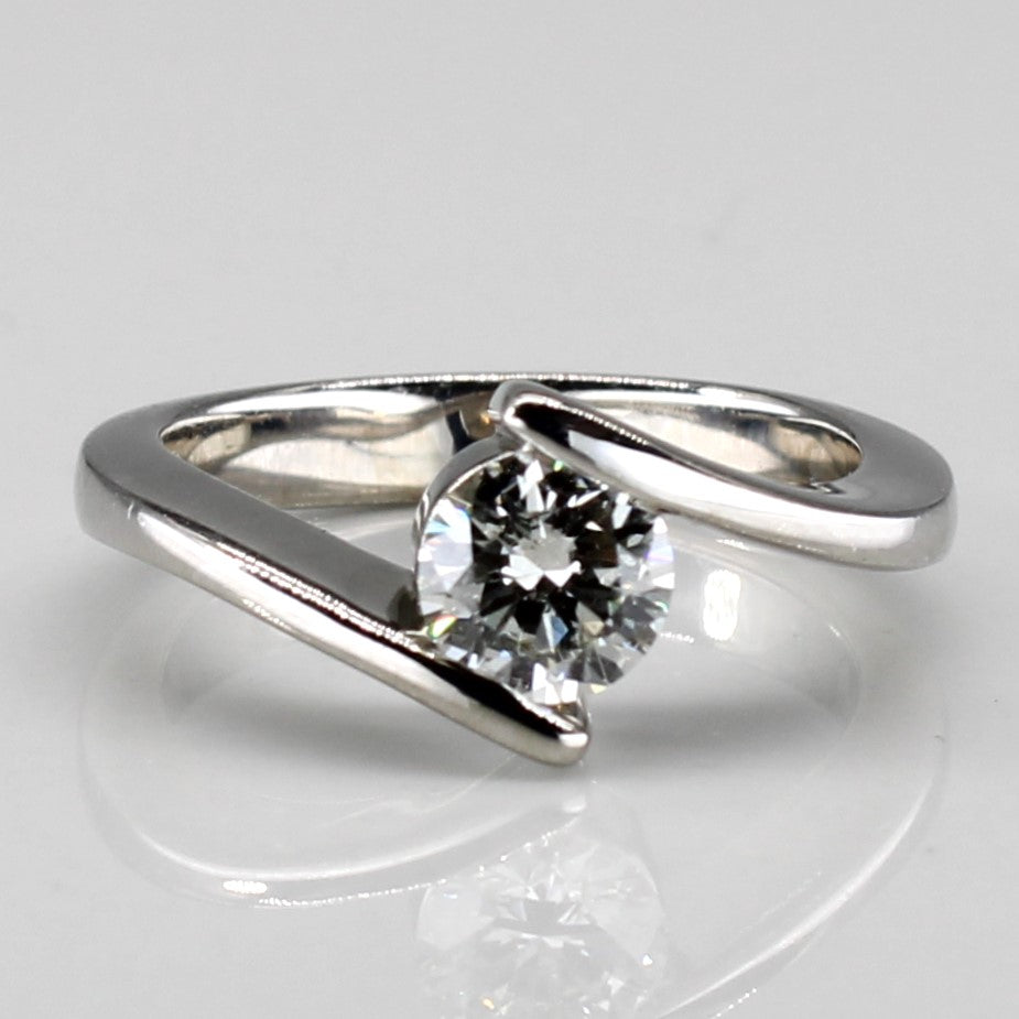 Bypass Solitaire Diamond Engagement Ring | 0.61ct SI2 I | SZ 5.25 |