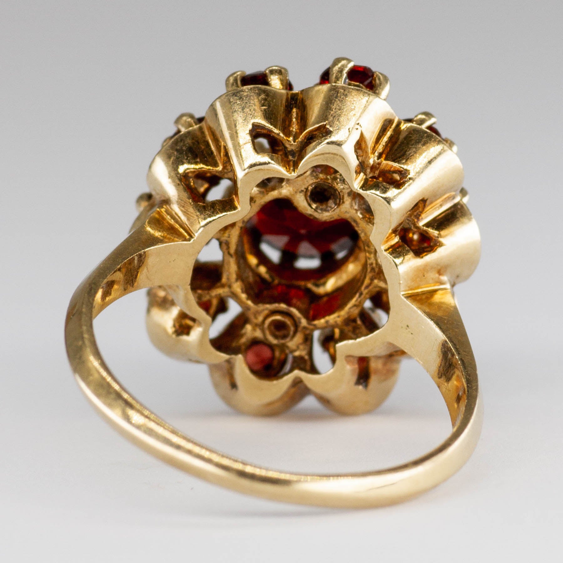 Garnet 14k Cluster Ring | 1.76 ctw | SZ 6.5 |
