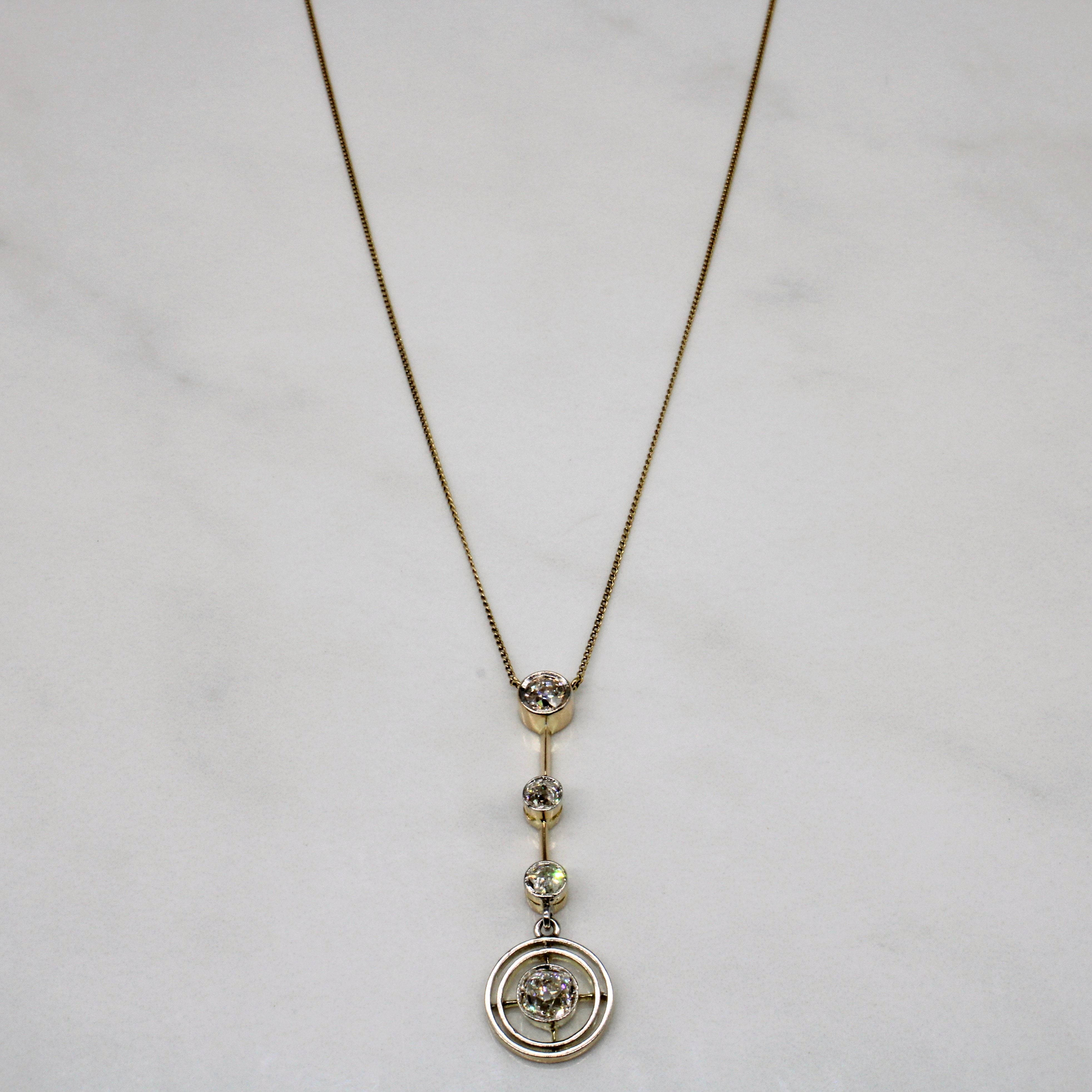 Collier pendentif en diamant taille ancienne et taille européenne ancienne, début des années 1900 | 0,91 ct | 48 cm |