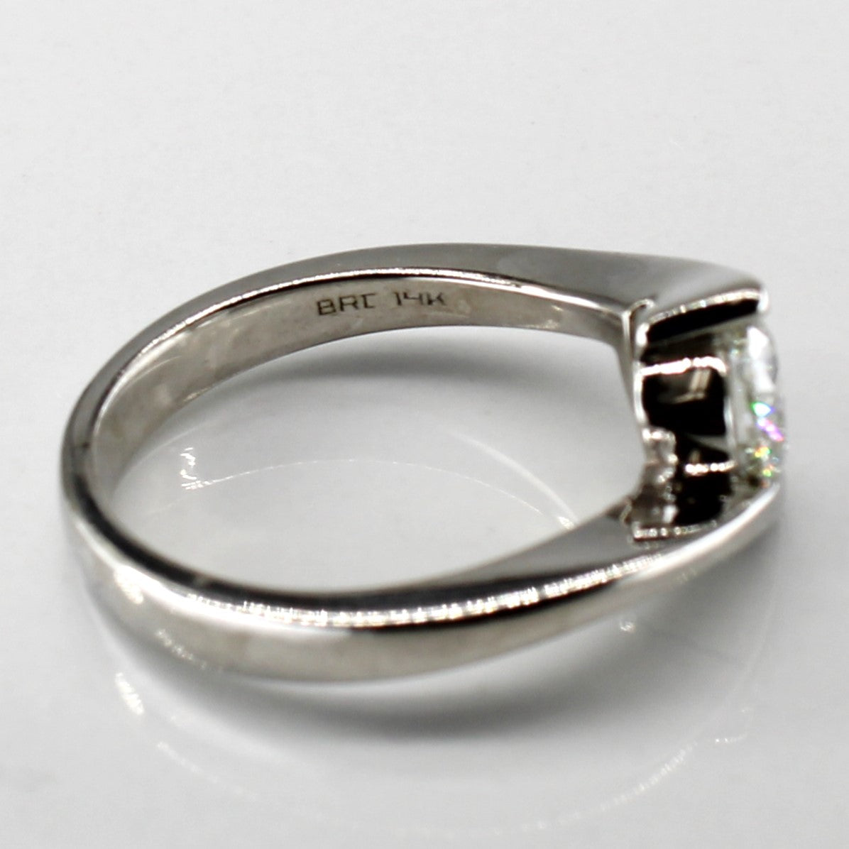 Bypass Solitaire Diamond Engagement Ring | 0.61ct SI2 I | SZ 5.25 |