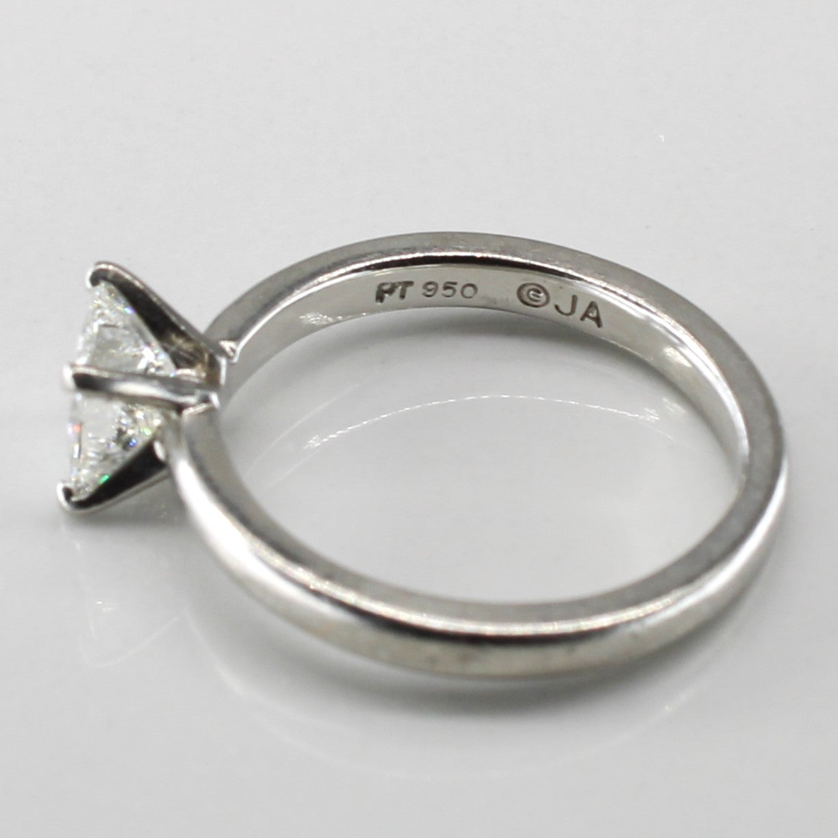 Solitaire Princess Diamond Ring | 0.71ct VVS2 F | SZ 5 |