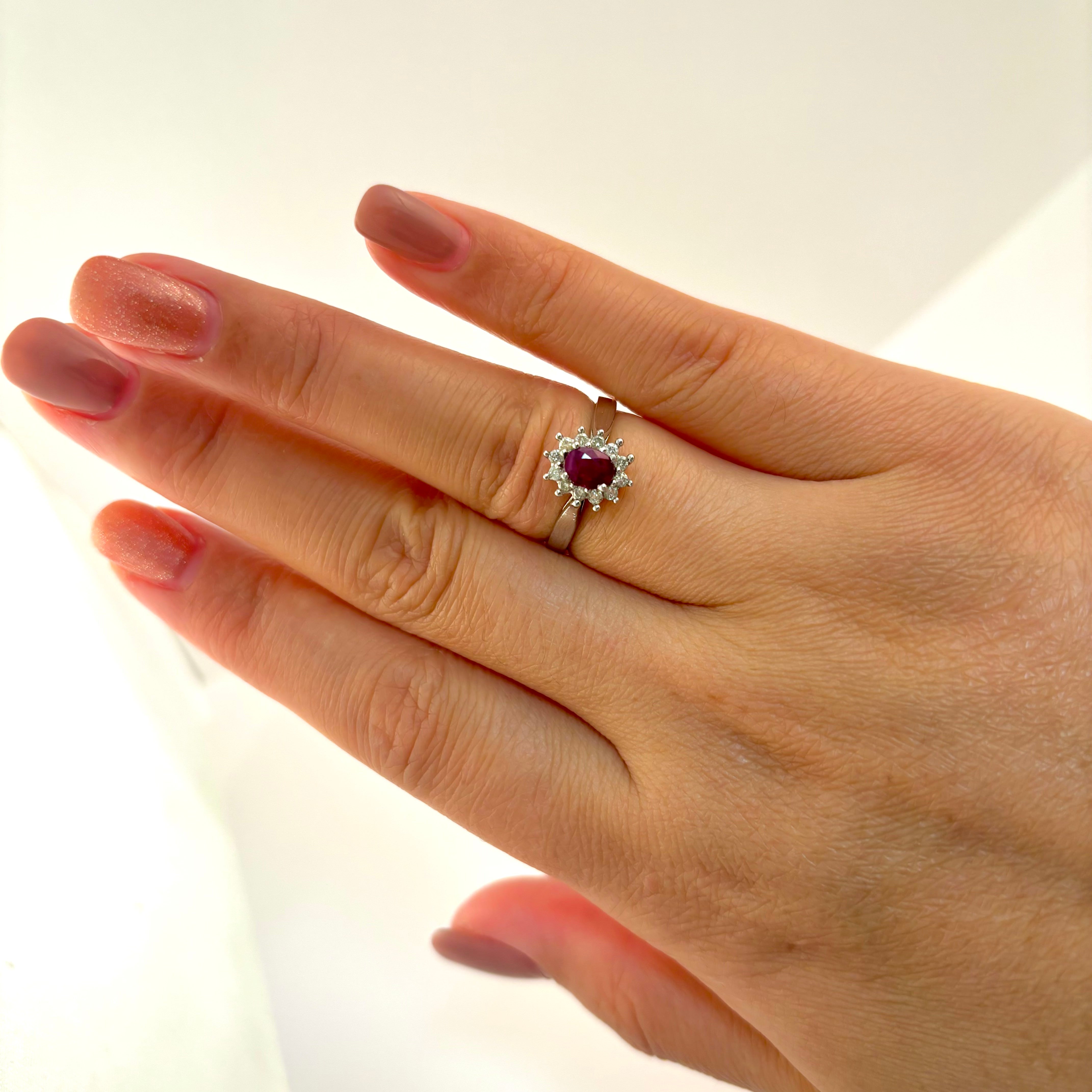 10k White Gold Ruby and Diamond Ring | 0.40ct, 0.20ctw | SZ 6