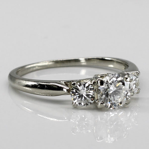 Three Stone Diamond Ring | 0.98ctw SI1 I/J | SZ 6.5 |