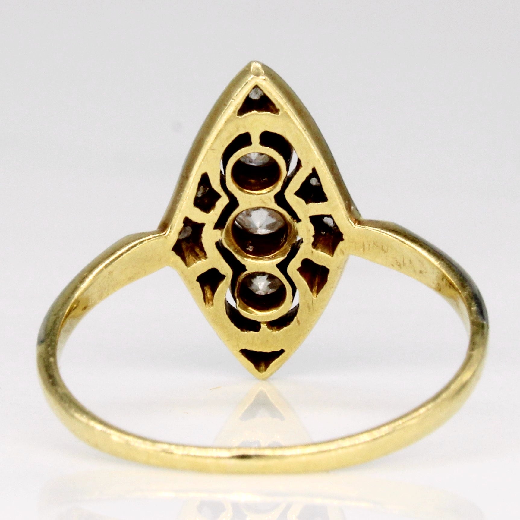Bague vintage à trois diamants taille ancienne | 0,25 ct au total | Taille 5,75 |