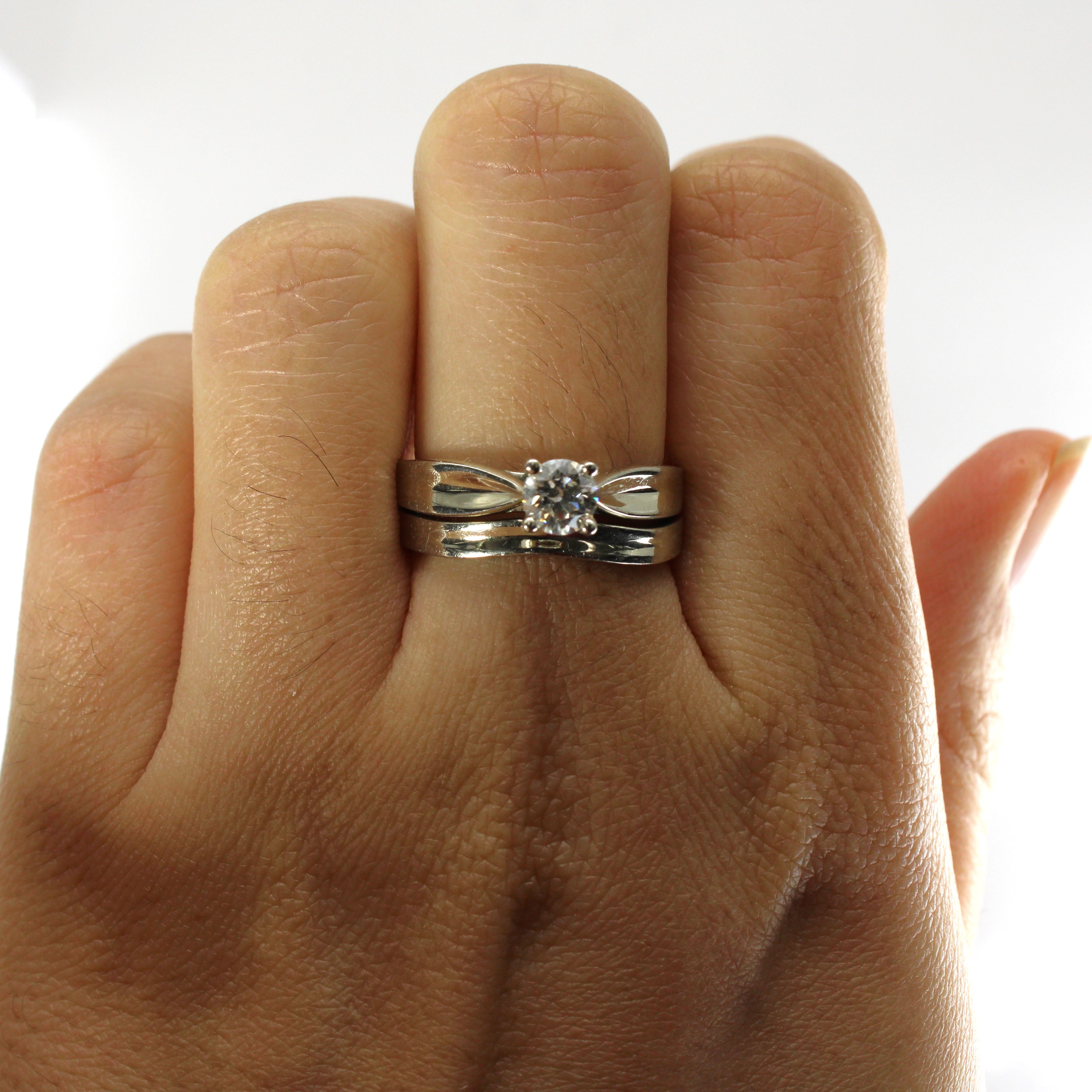 Solitaire Diamond Engagement Ring Set | 0.51ct | SZ 7.5 |