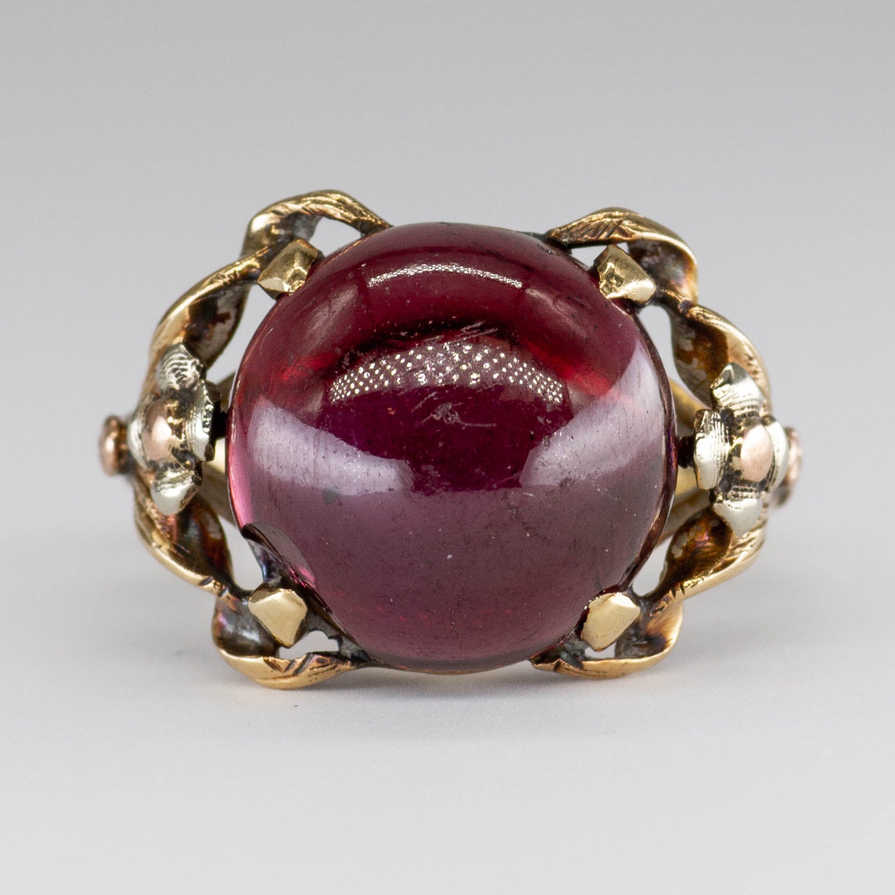 Garnet Cabochon 14k Gold Ring | 8.6 ctw | SZ 6.75 |