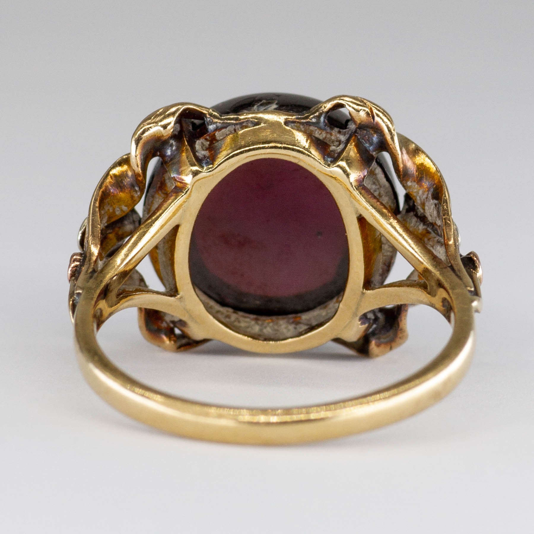 Garnet Cabochon 14k Gold Ring | 8.6 ctw | SZ 6.75 |