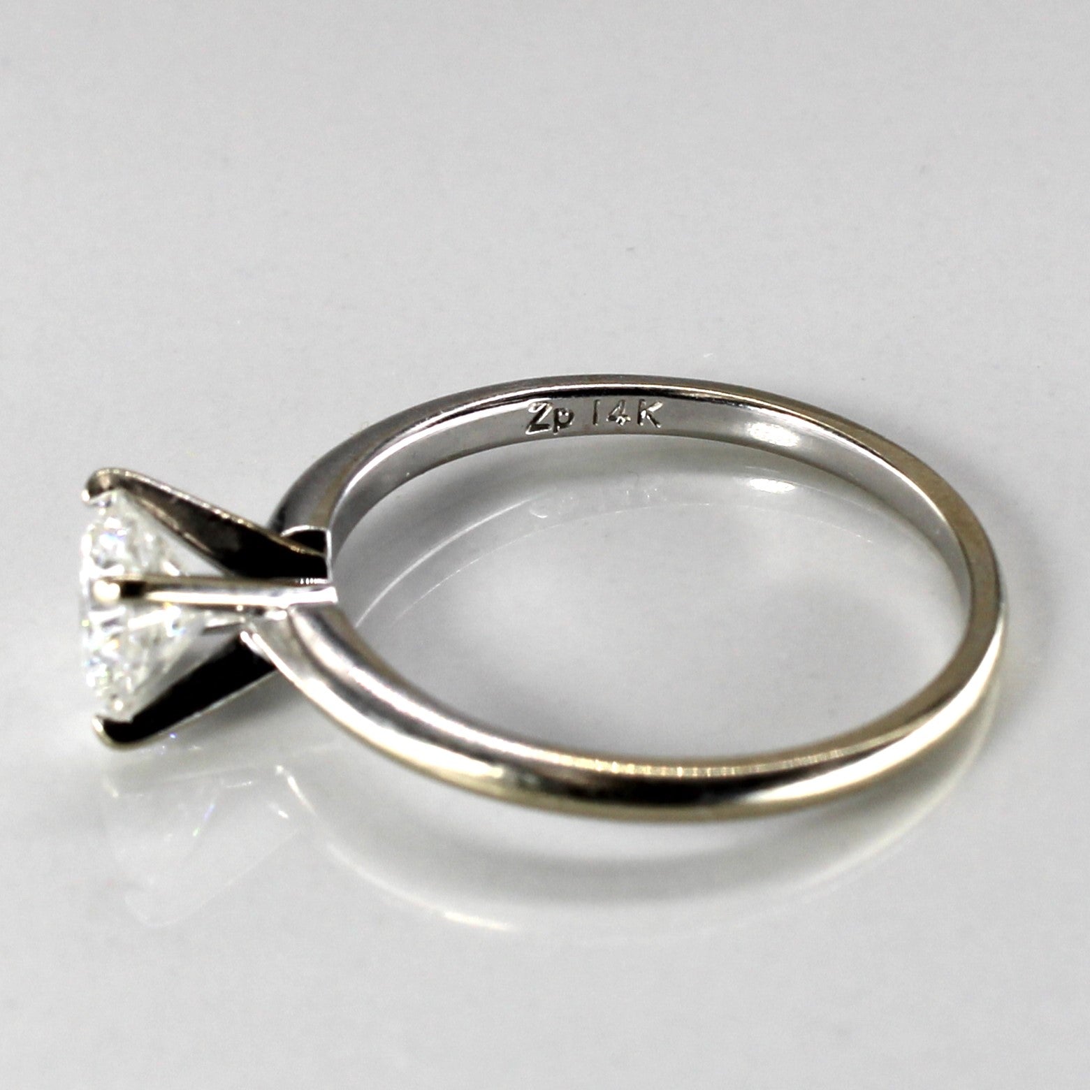 Four Prong Solitaire Canadian Diamond Engagement Ring with Small Chip | 1.03ct I2 I | SZ 8 |