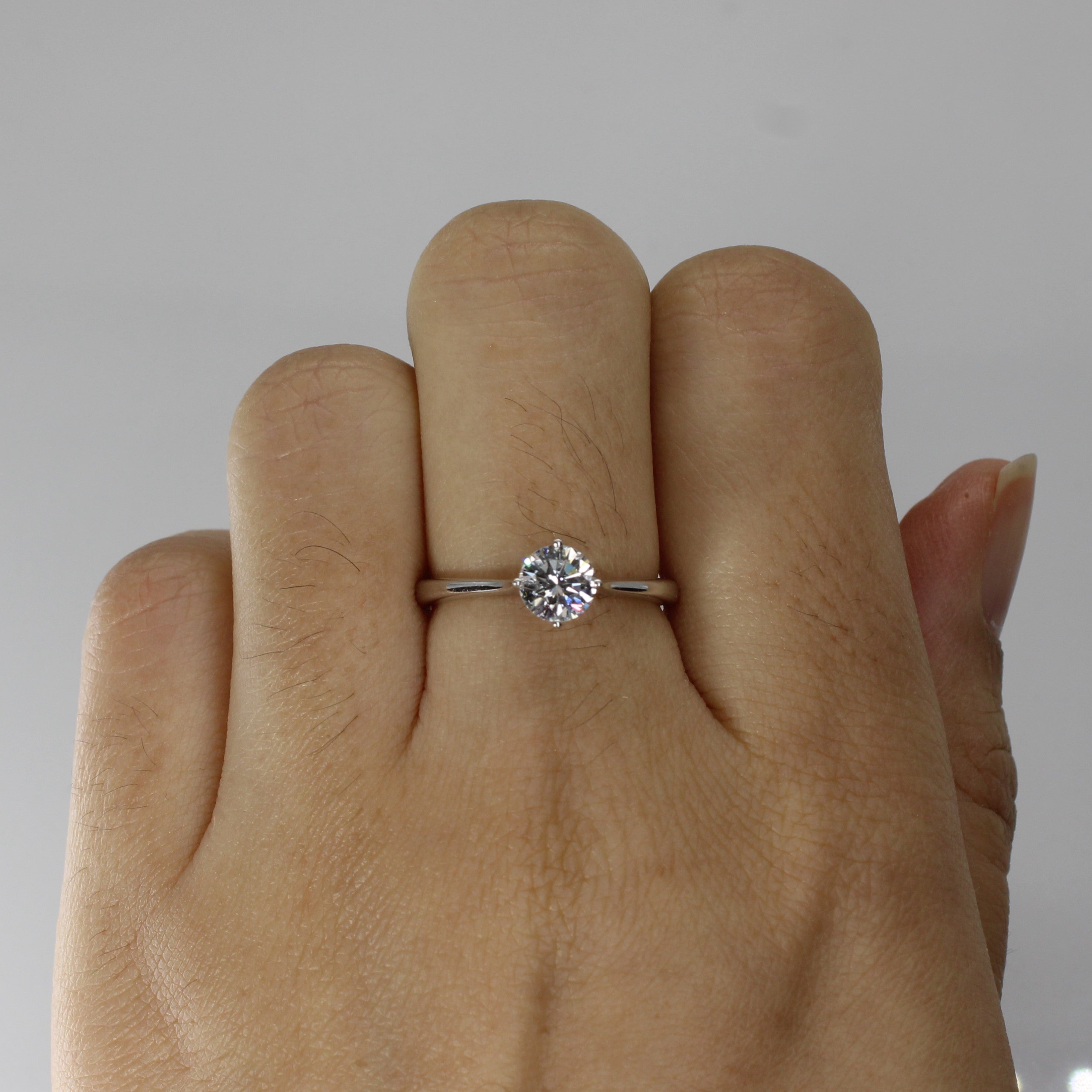 Solitaire Diamond White Gold Ring | 0.70ct SI1/2 G/H | SZ 6.5 |