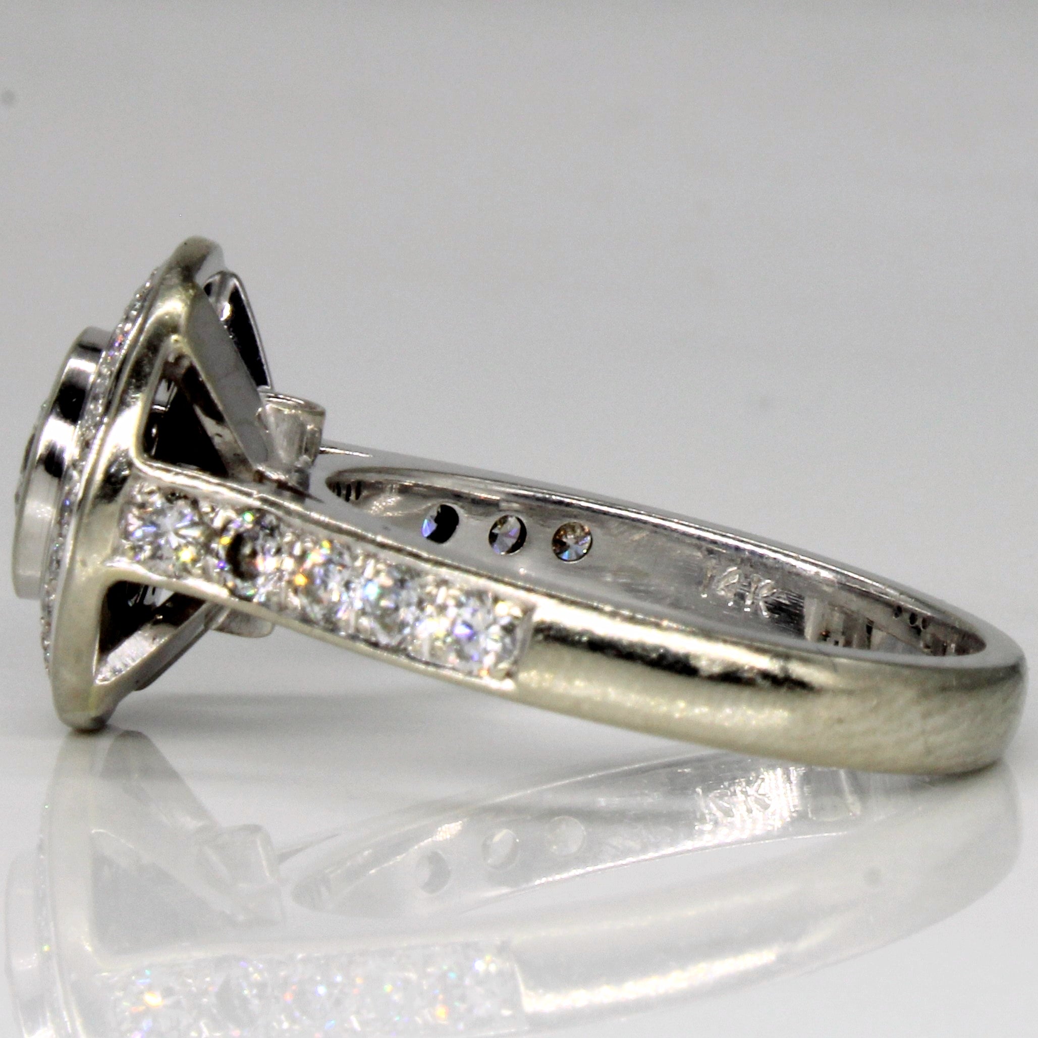 Bague de fiançailles avec halo de diamants | 1,92 ct | Taille 9,25 |