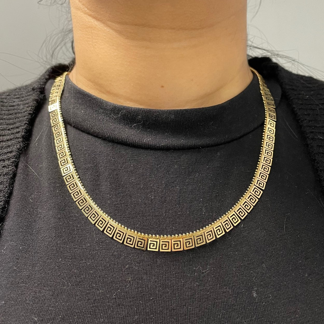 Geometrical Design Gold Necklace | 17"|