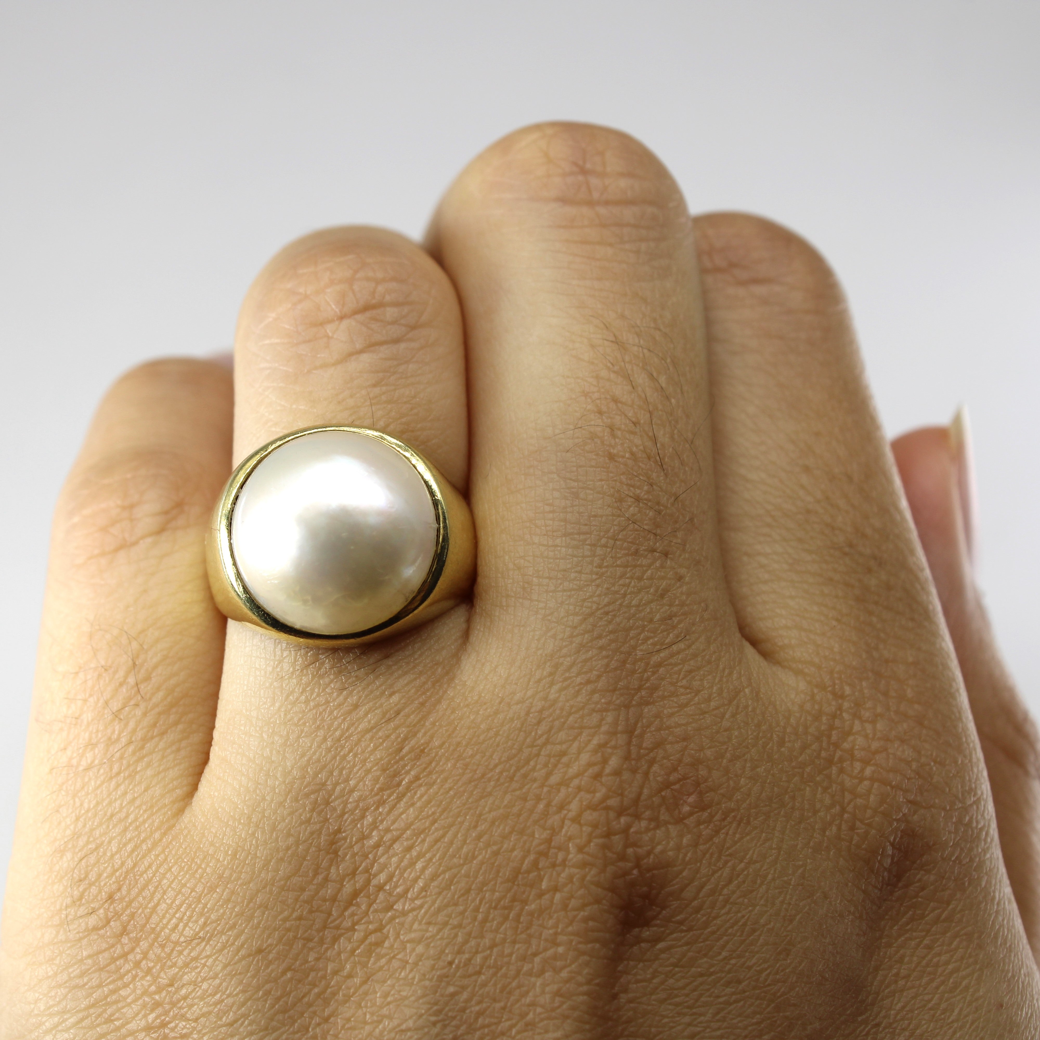 Bezel Set Pearl Ring | SZ 6.75 |