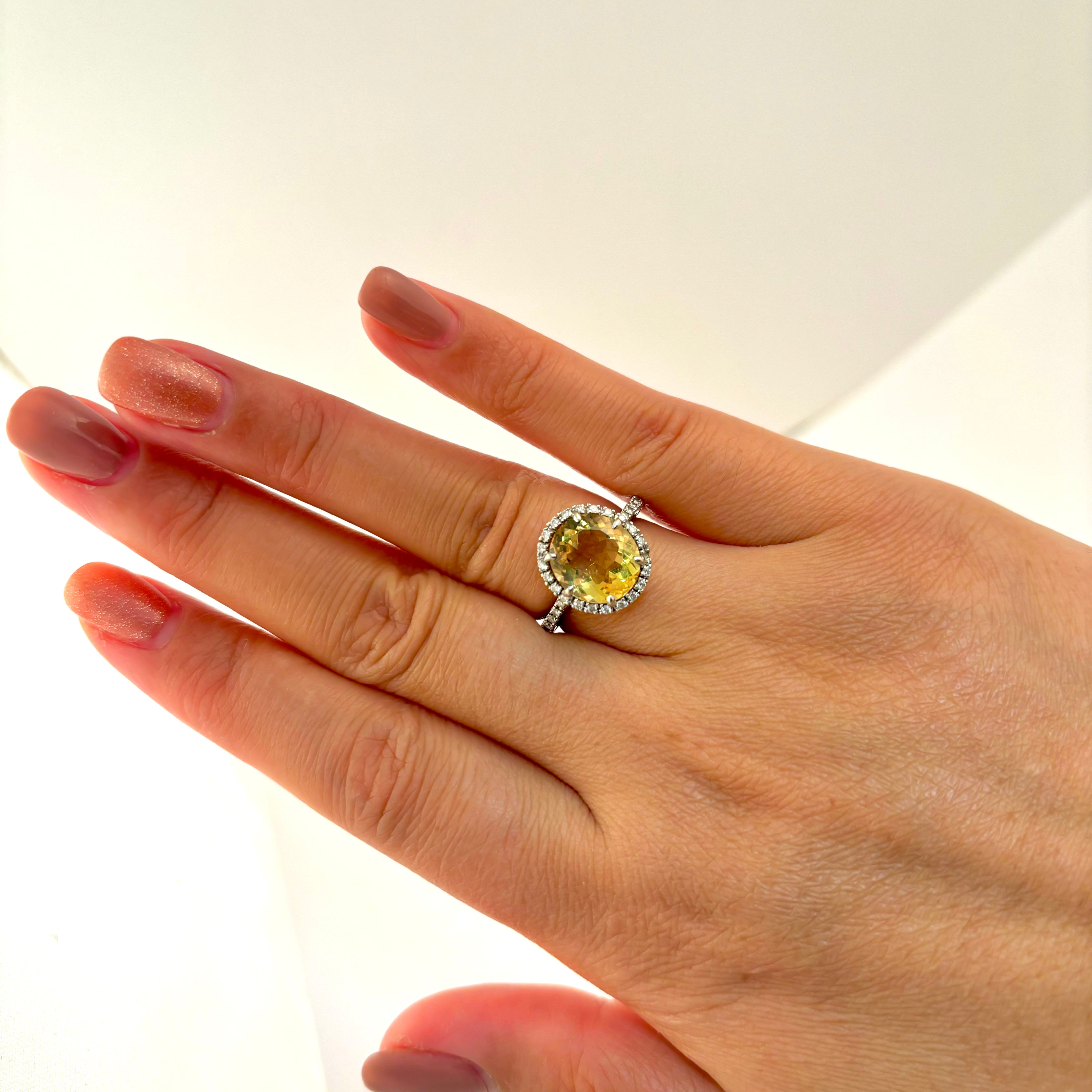 18k Citrine and Diamond Ring | 3.35ct, 0.31ctw |SZ 6.25 |