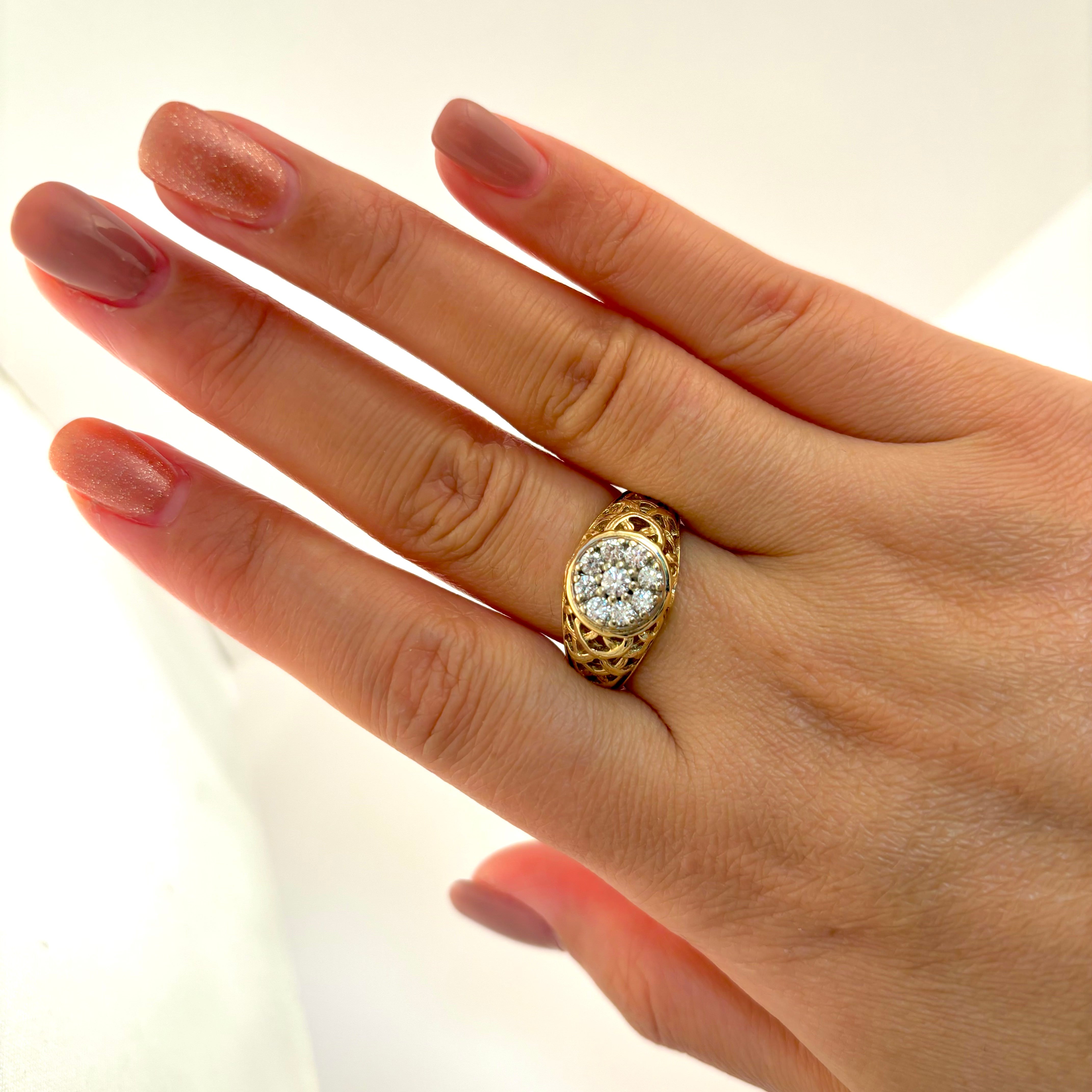 14k Yellow and White Gold Diamond Ring | 0.60ctw | Size 9.75