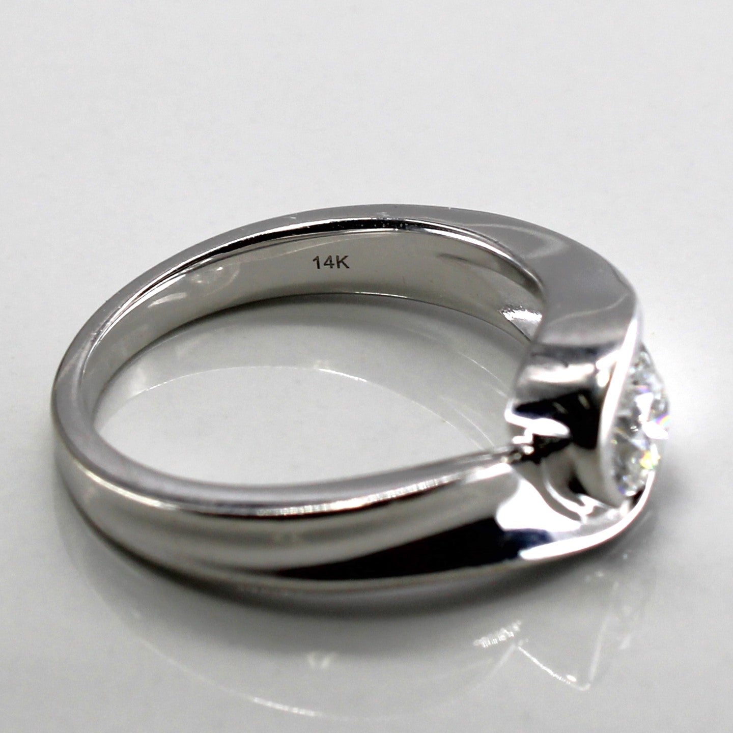 Canadian Diamond Semi Bezel Diamond Engagement Ring | 0.60ct I1 F | SZ 6.5 |