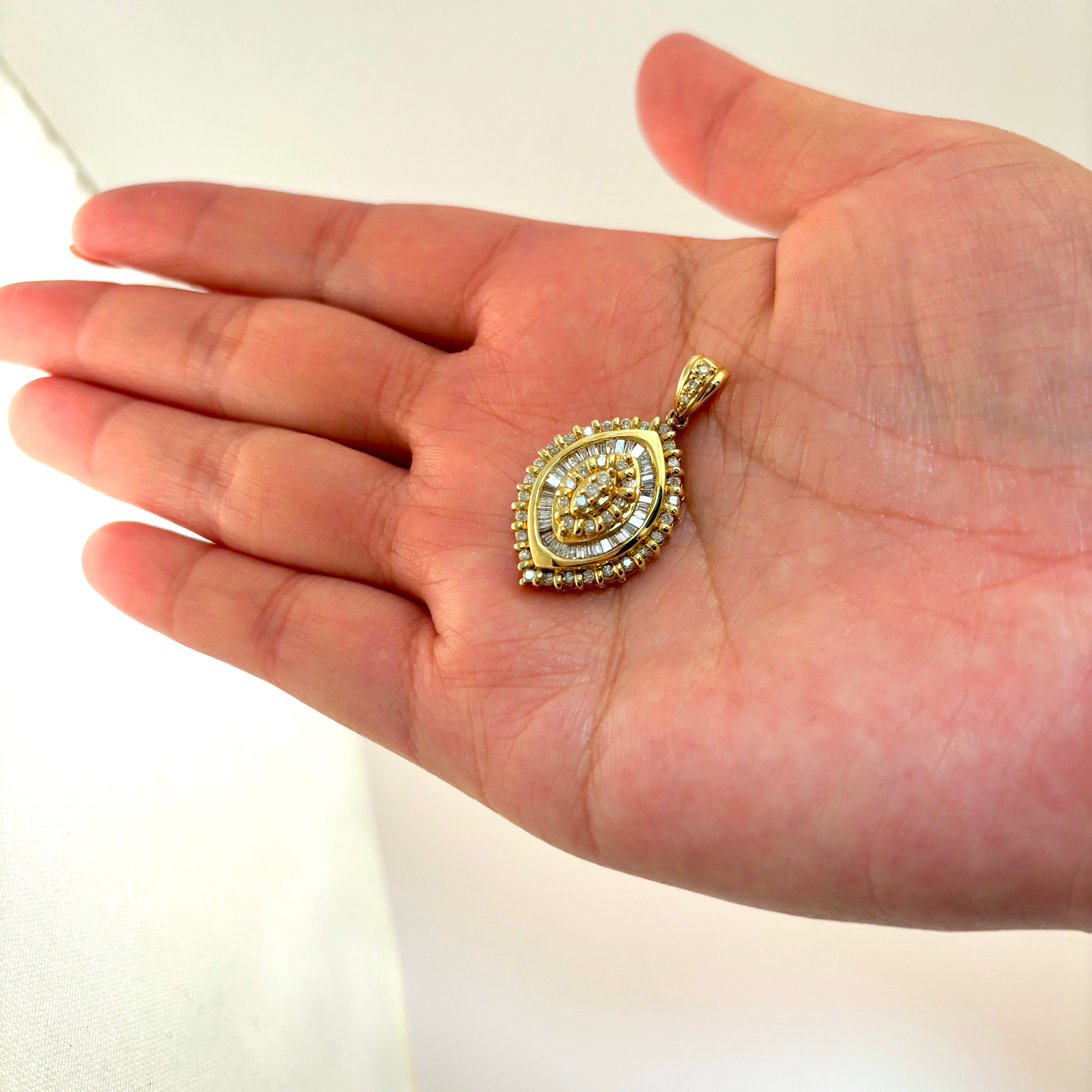14k Yellow Gold Diamond Pendent | 1.03ctw |