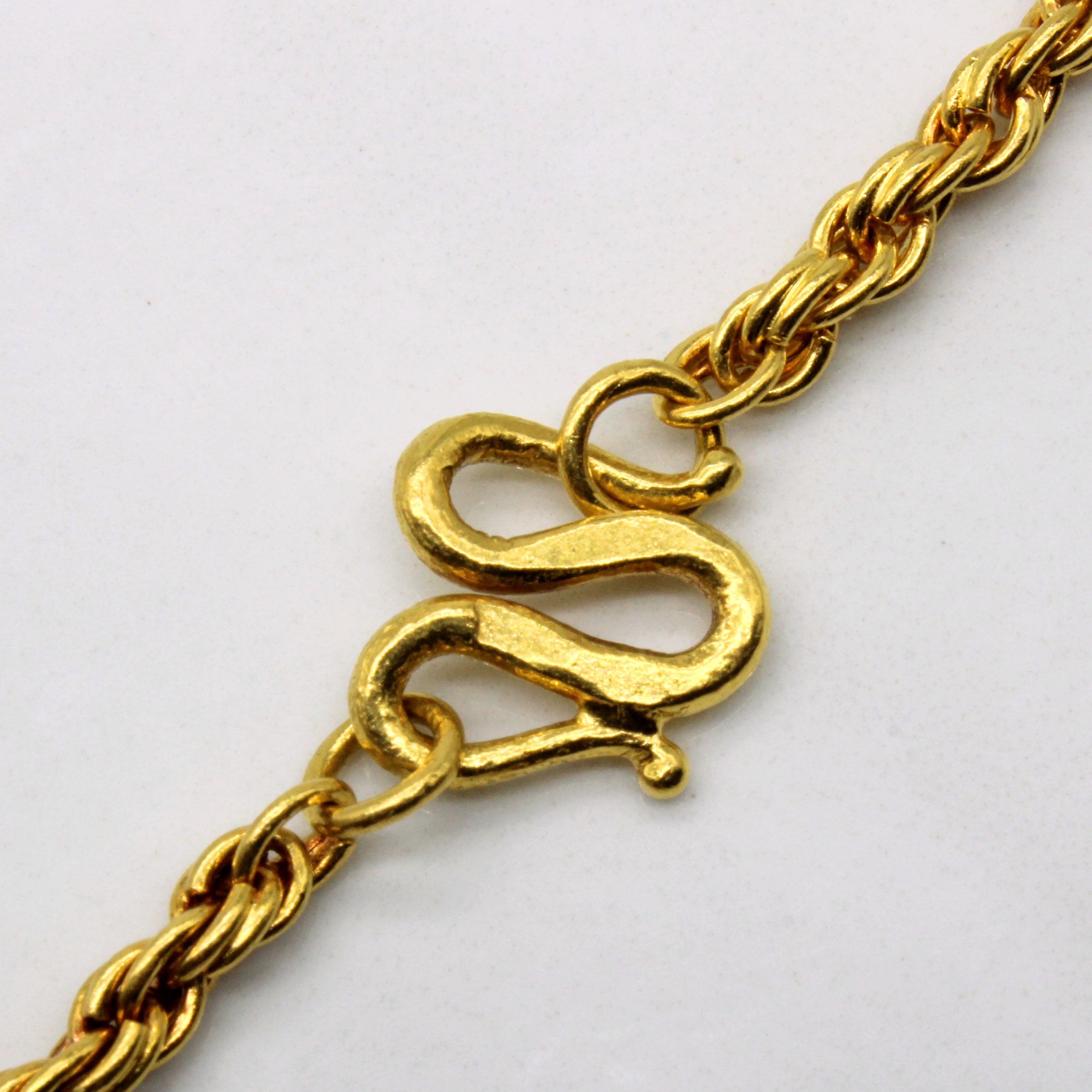 23k Yellow Gold Rope Chain | 19" |