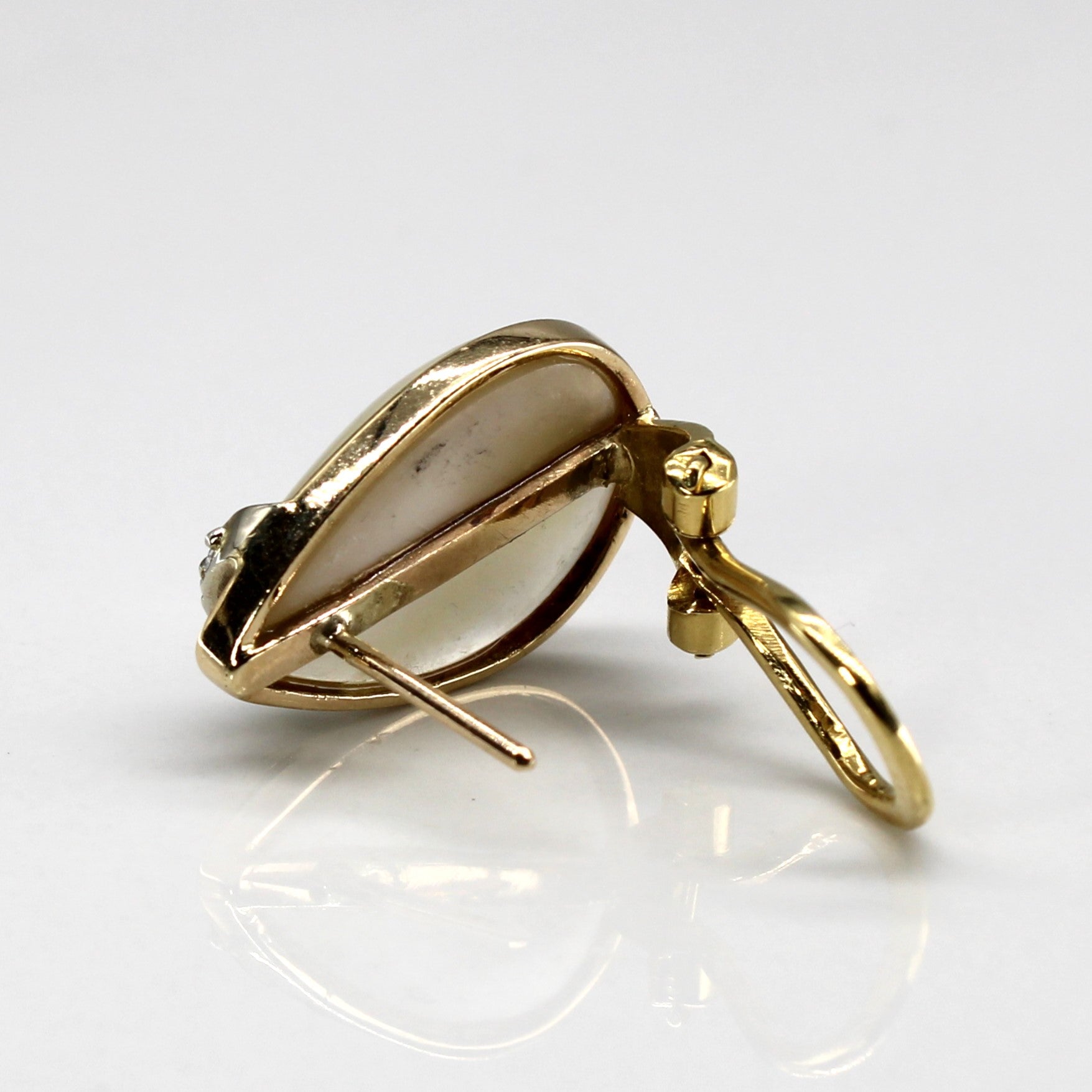 Bezel Set Pearl & Diamond Earrings | 0.06ctw |