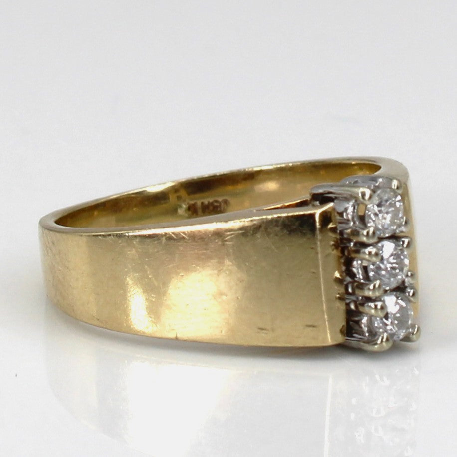 Three Stone Diamond Column Ring | 0.15ctw | SZ 5.5 |