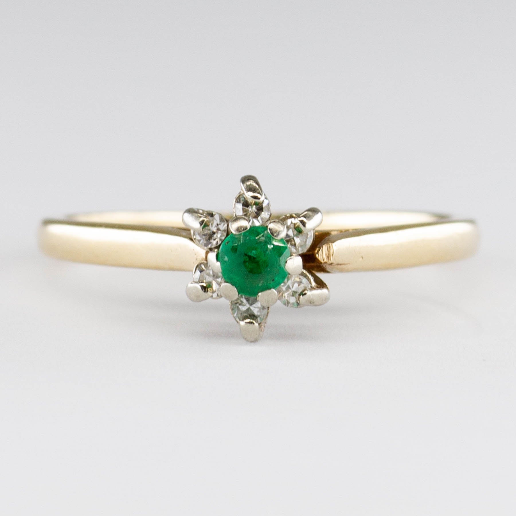 Diamond & Emerald 14k Ring | 0.06ctw, 0.07ctw, | SZ 4.5 |