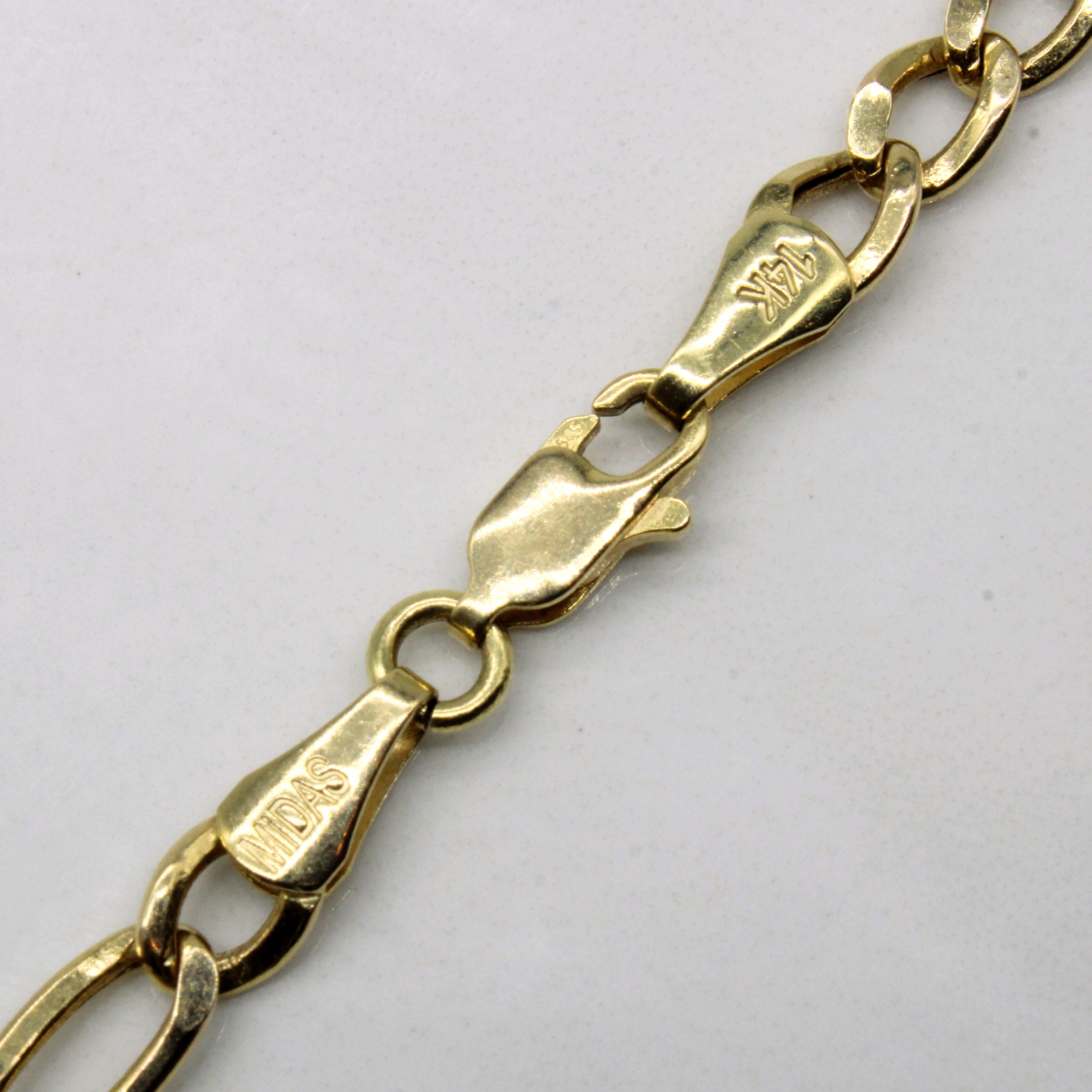 14k Yellow Gold Figaro Chain | 24" |