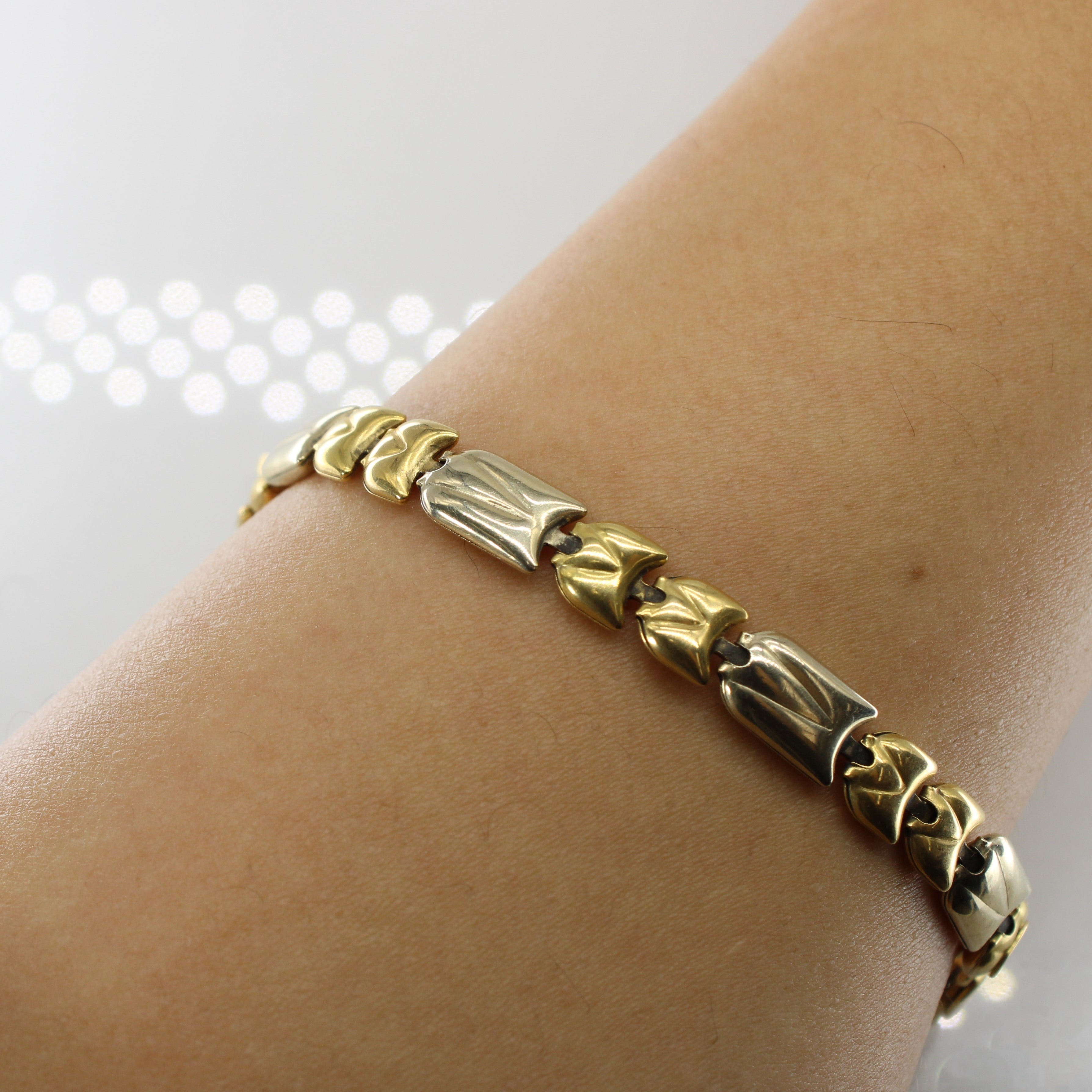 Articulated Two Tone 18k Gold Bracelet | 7.5" |
