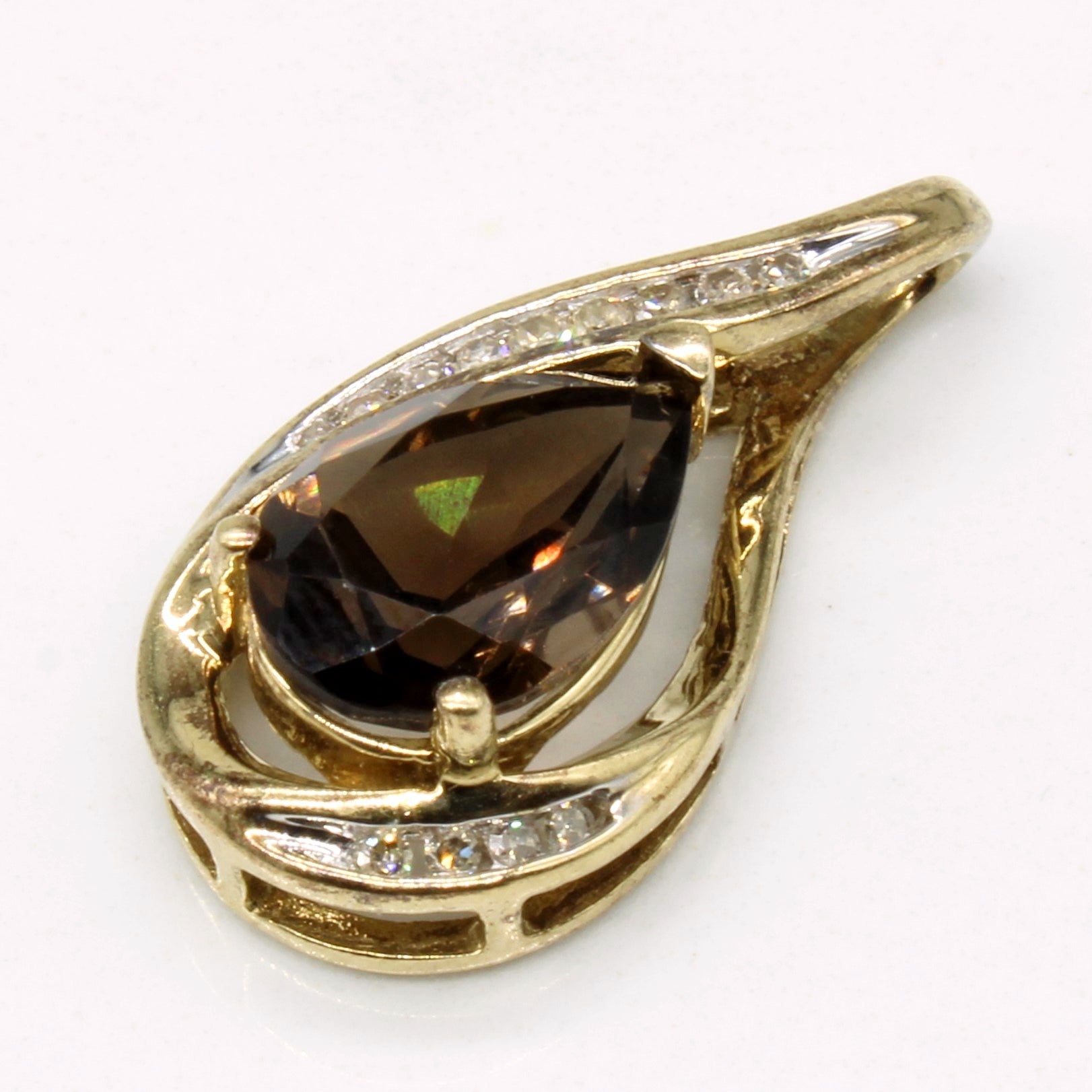 Smokey Quartz & Diamond Pendant | 2.50ct, 0.13ctw |