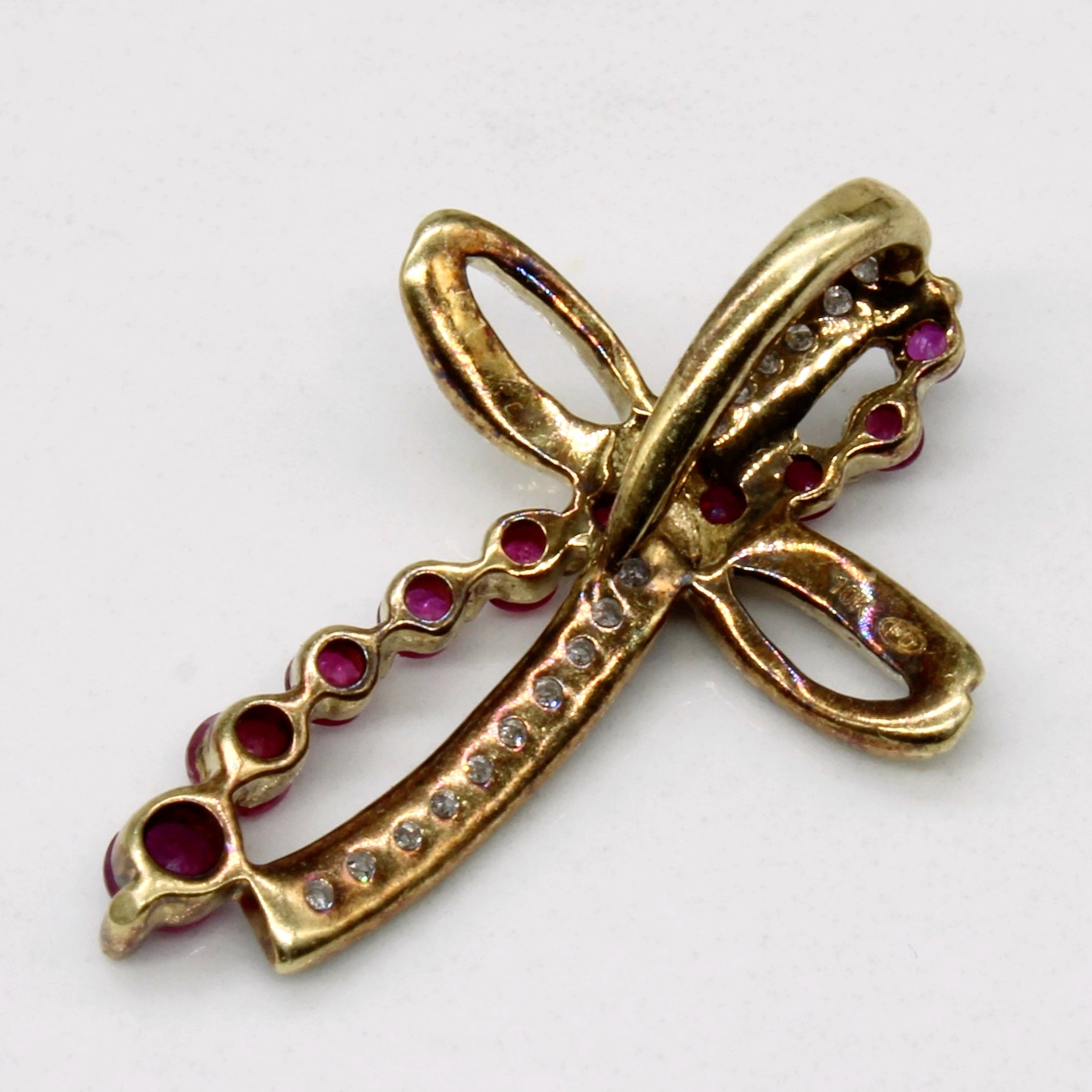 Ruby & Diamond Cross Pendant | 0.40ctw, 0.03ctw |