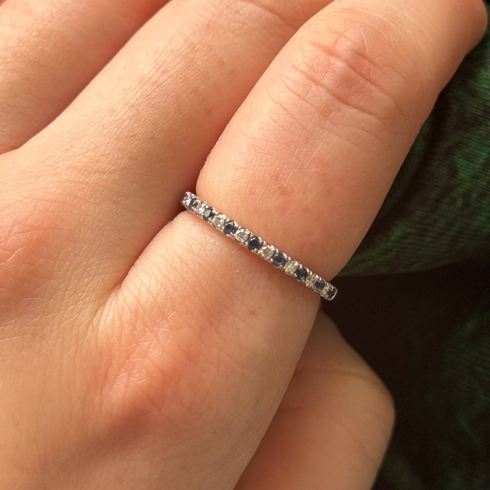 Sapphire & Diamond Half Eternity Ring | 0.15ctw, 0.10ctw | SZ 7 |