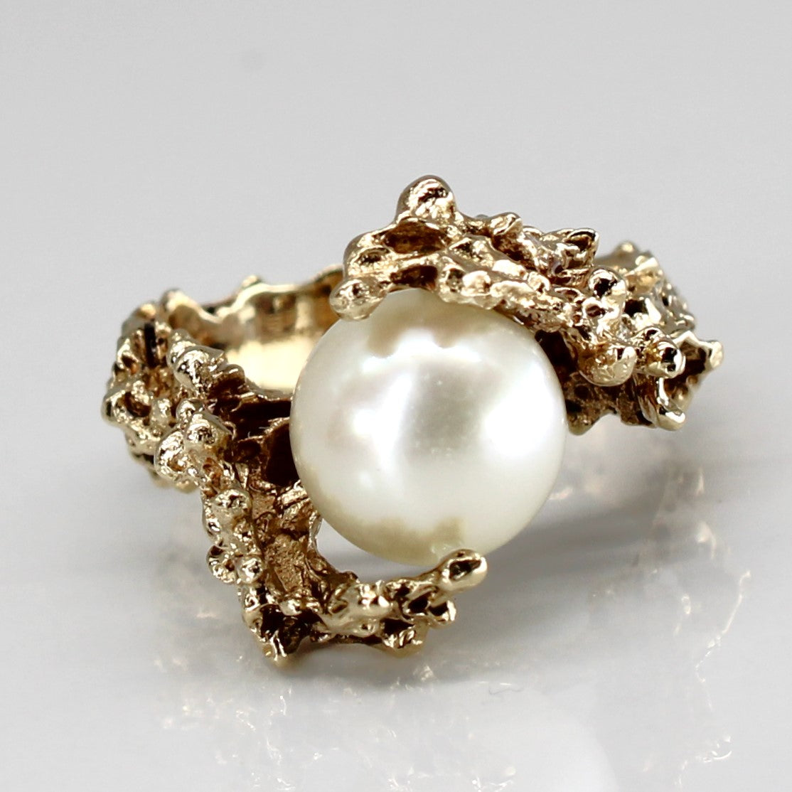 Pearl Bypass Seaweed 14k Ring | SZ 4.5 |