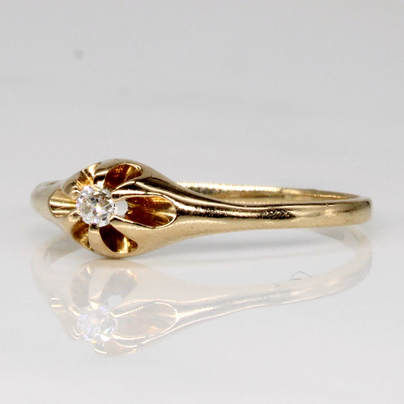 Old European Cut Diamond Belcher Ring | 0.05ct | SZ 6 |