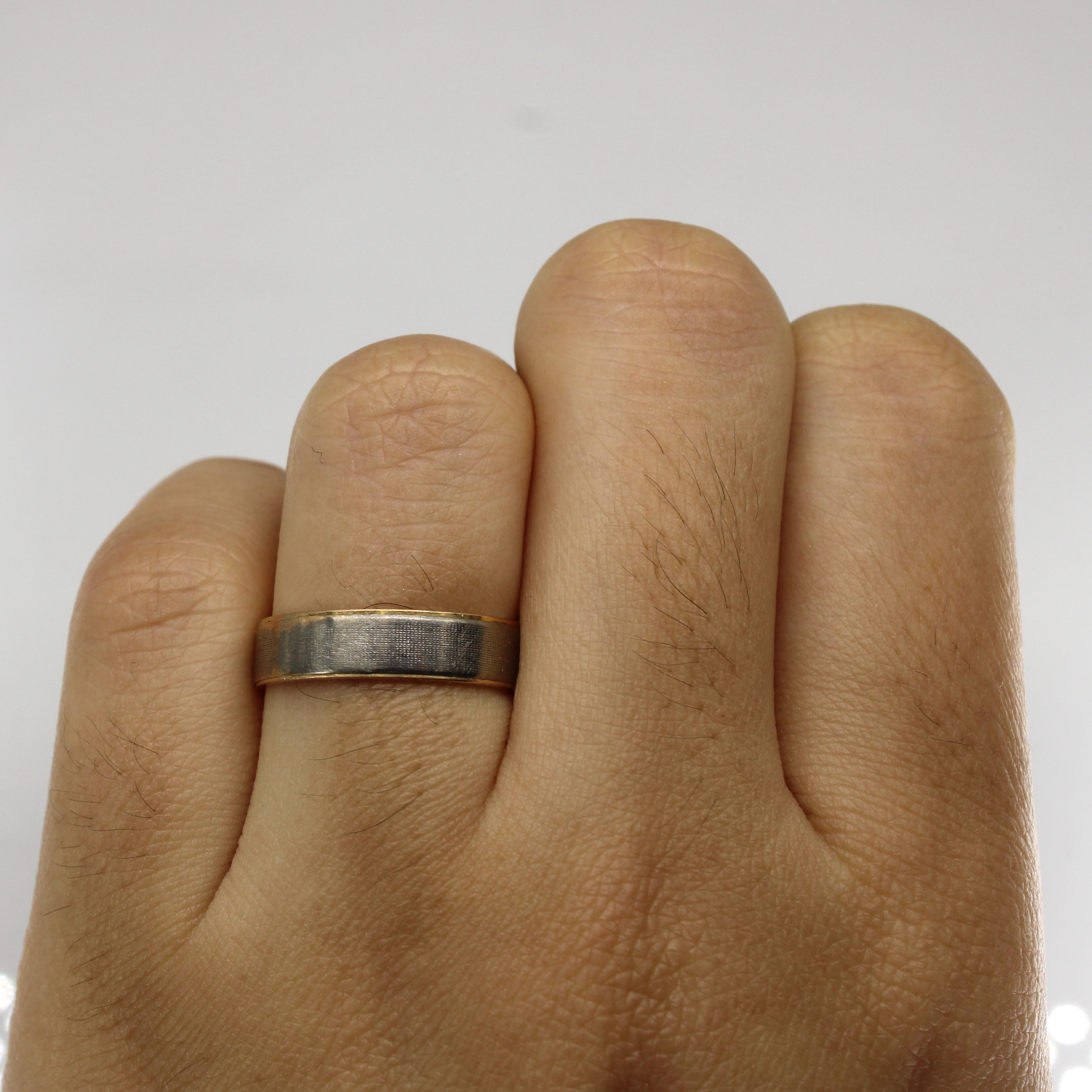 Two Tone Hallmarked Gold Band | SZ 6.25|