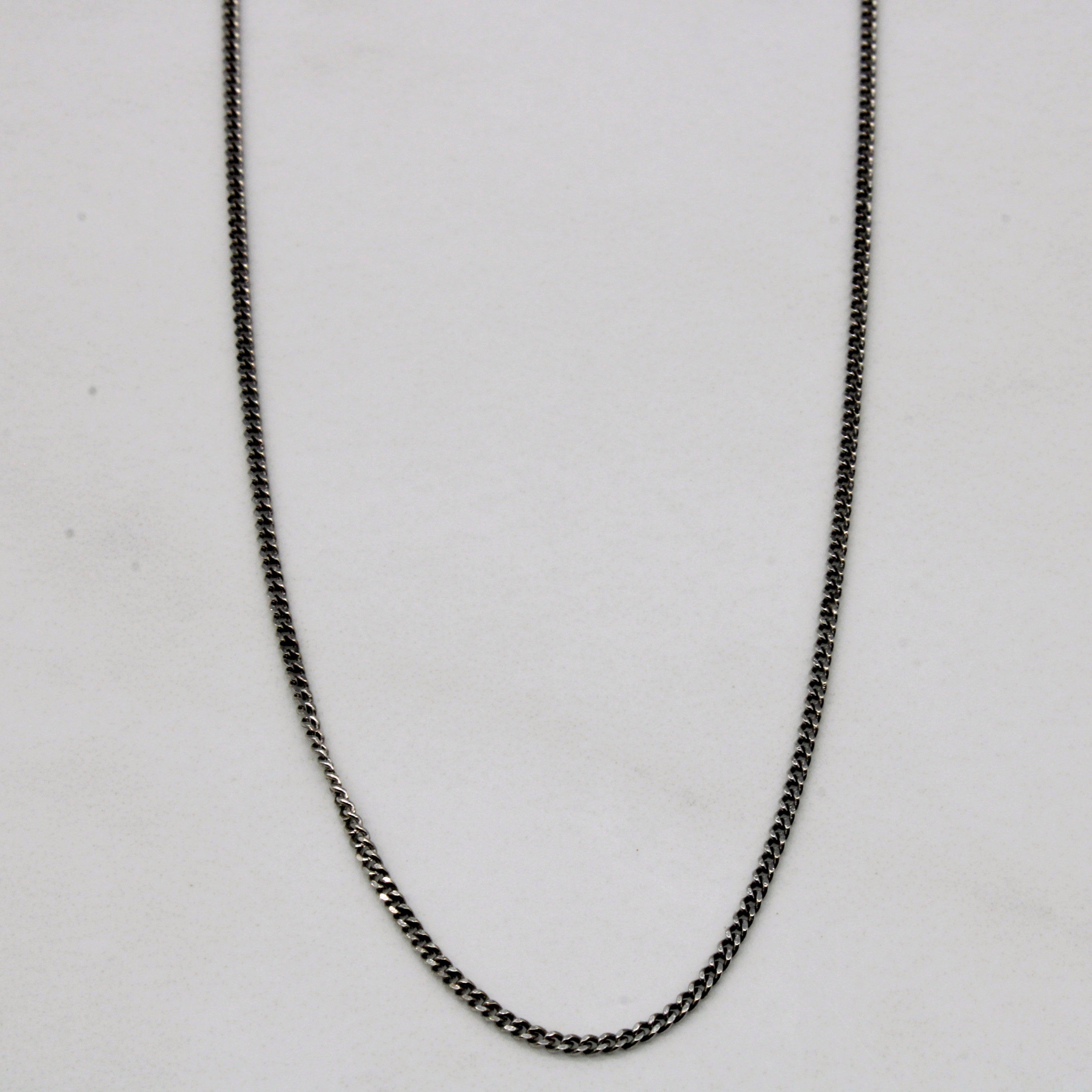14k White Gold Curb Chain 18" 100 Ways