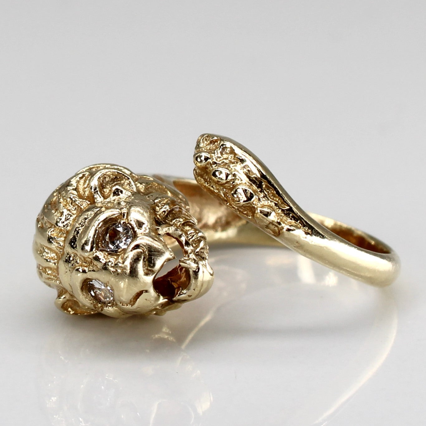 Diamond Lion 14k Ring | 0.07ctw | SZ 4.25 |